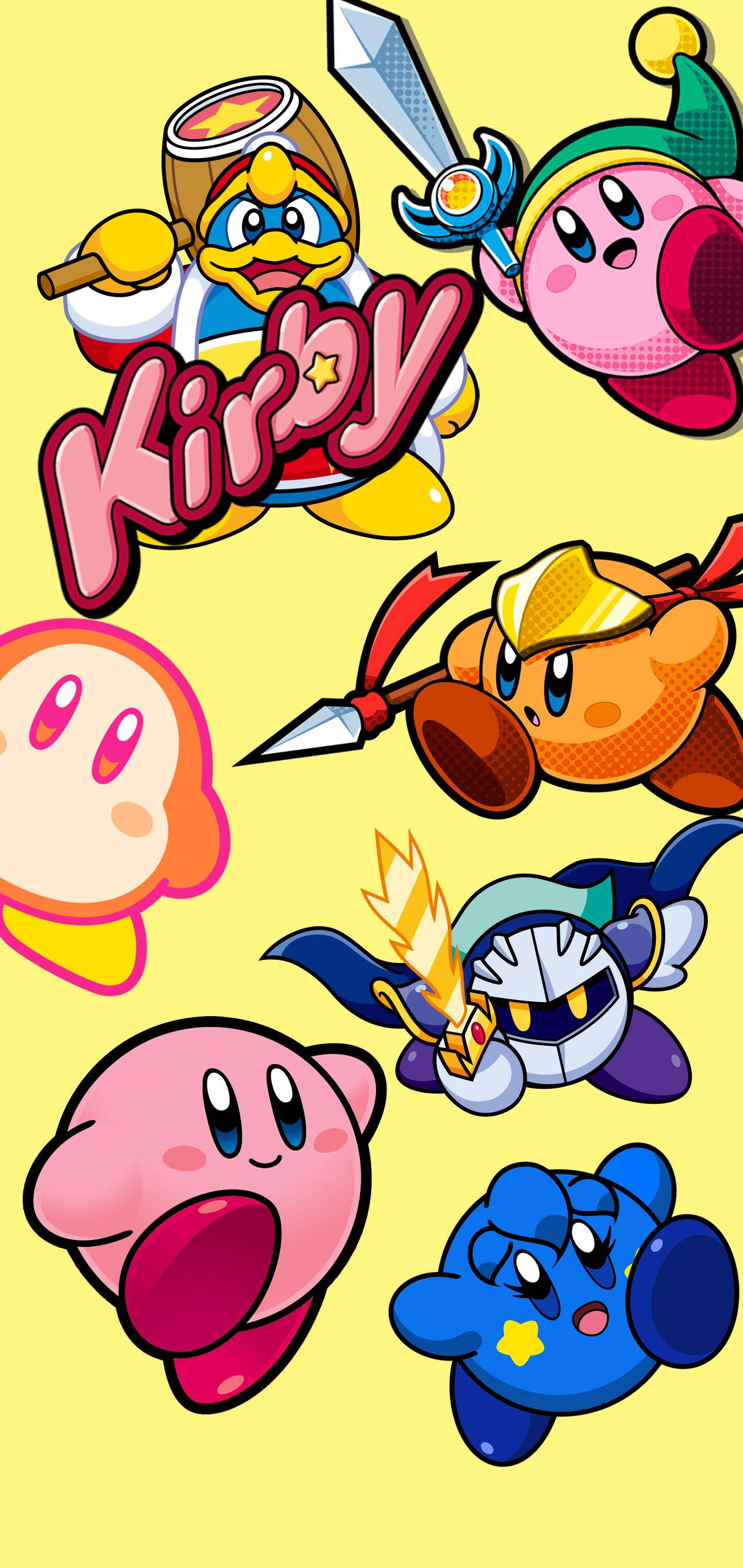 Kusherehekea Nyakati za Furaha: Kirby na Wafuasi Wake Picha ya Ukuta