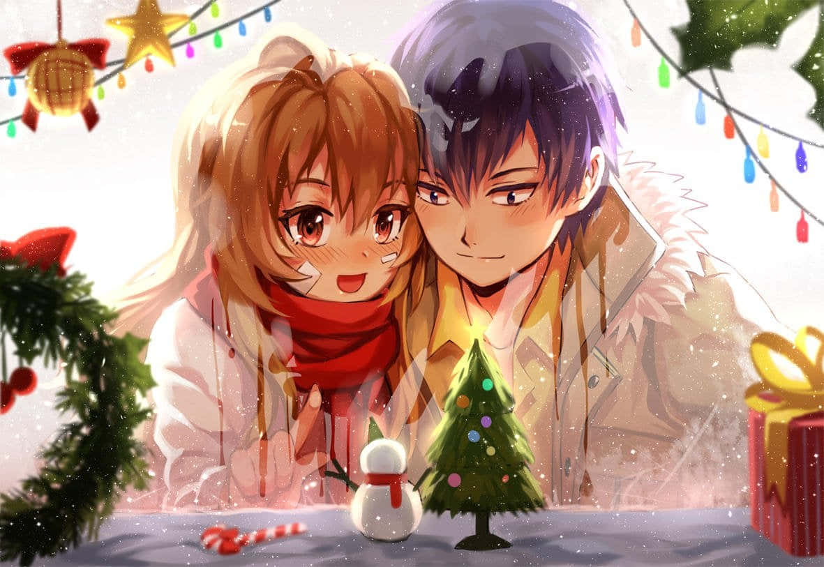 Kusherehekea Siku ya Krismasi na upendo wako kwa anime! Picha ya Ukuta