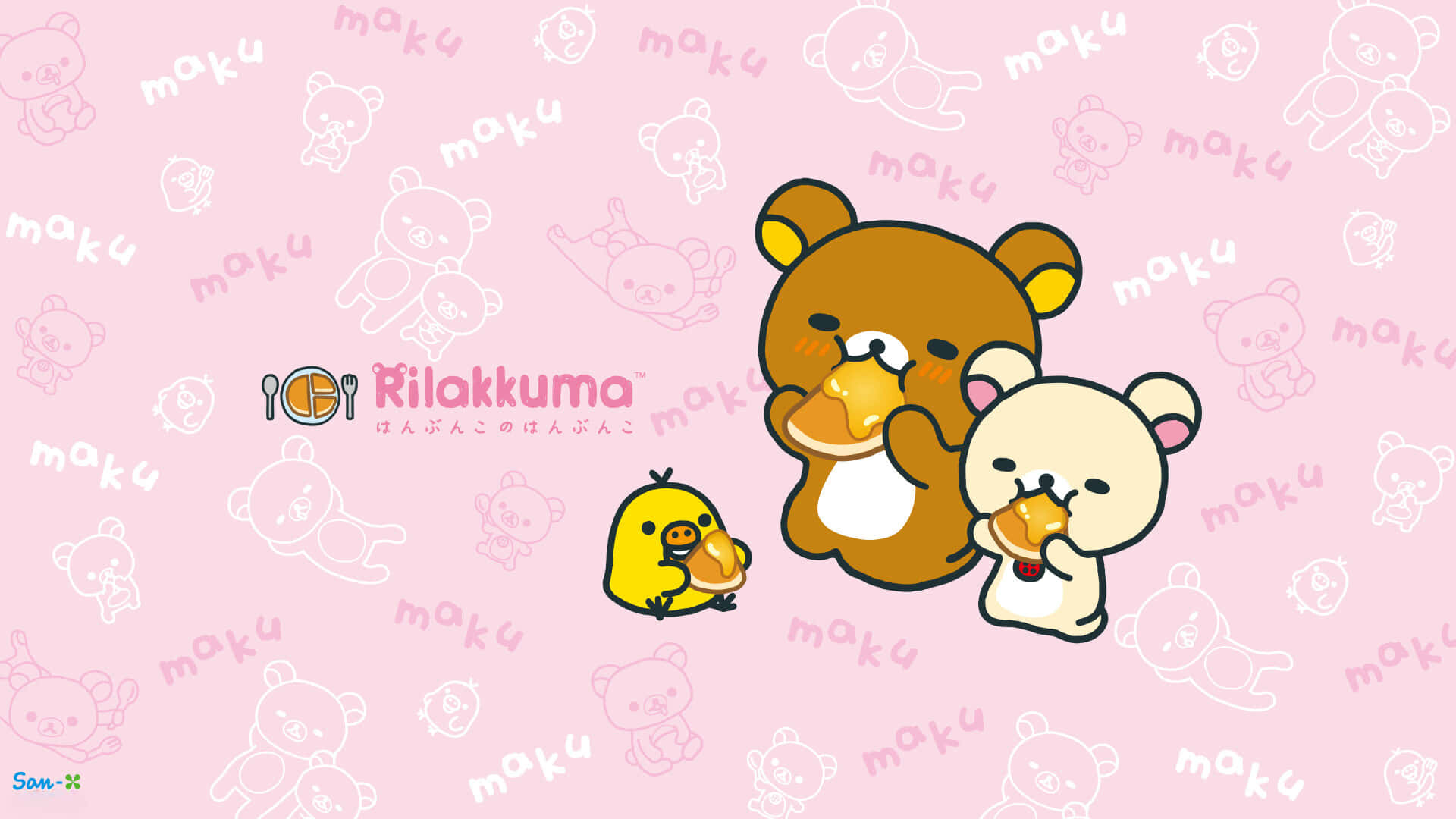 Kusherehekea wahusika wa kawaida wa Sanrio, wenye tabasamu la kudumu na wapendeza! Picha ya Ukuta