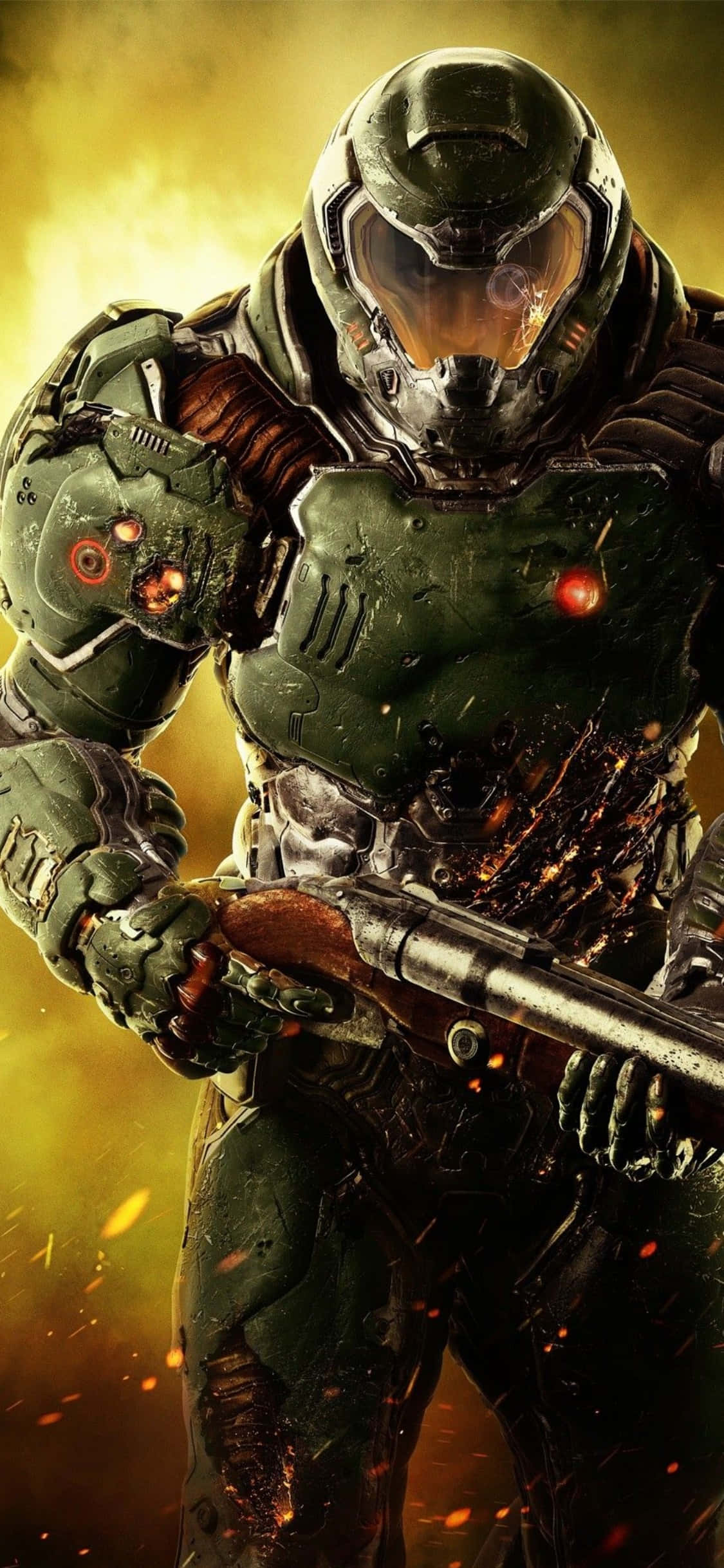 Kushika Silaha Doom iPhone Xs Background Picha ya Ukuta