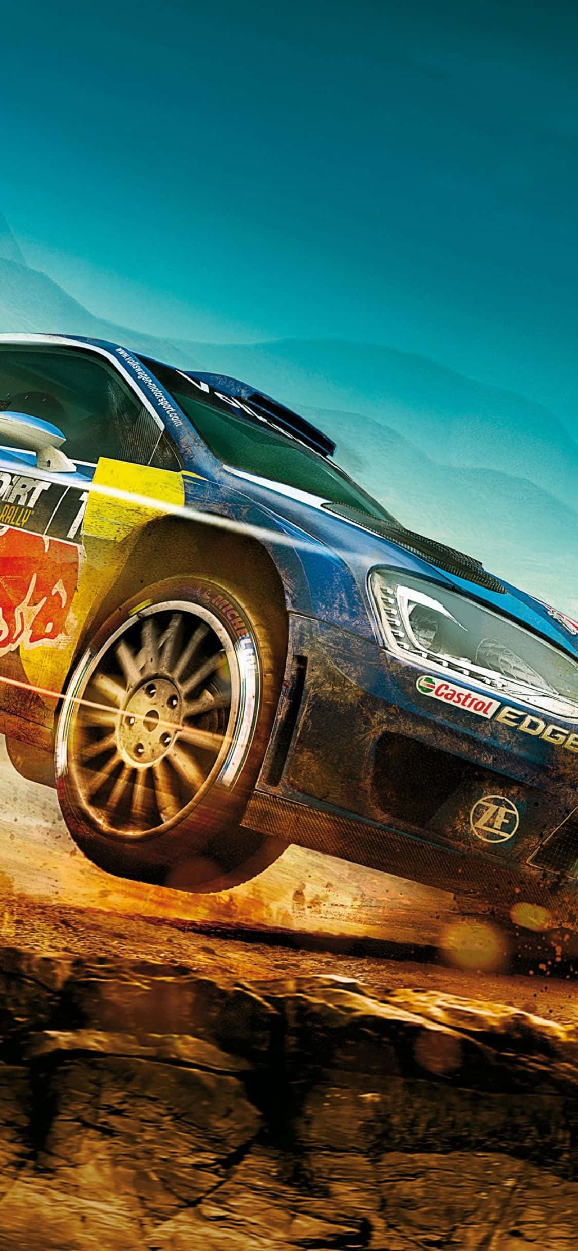 Kushuhudia Msisimko wa Kuendesha kwenye Vichochoro vya Dirt na iPhone Xs Dirt Rally Picha ya Ukuta