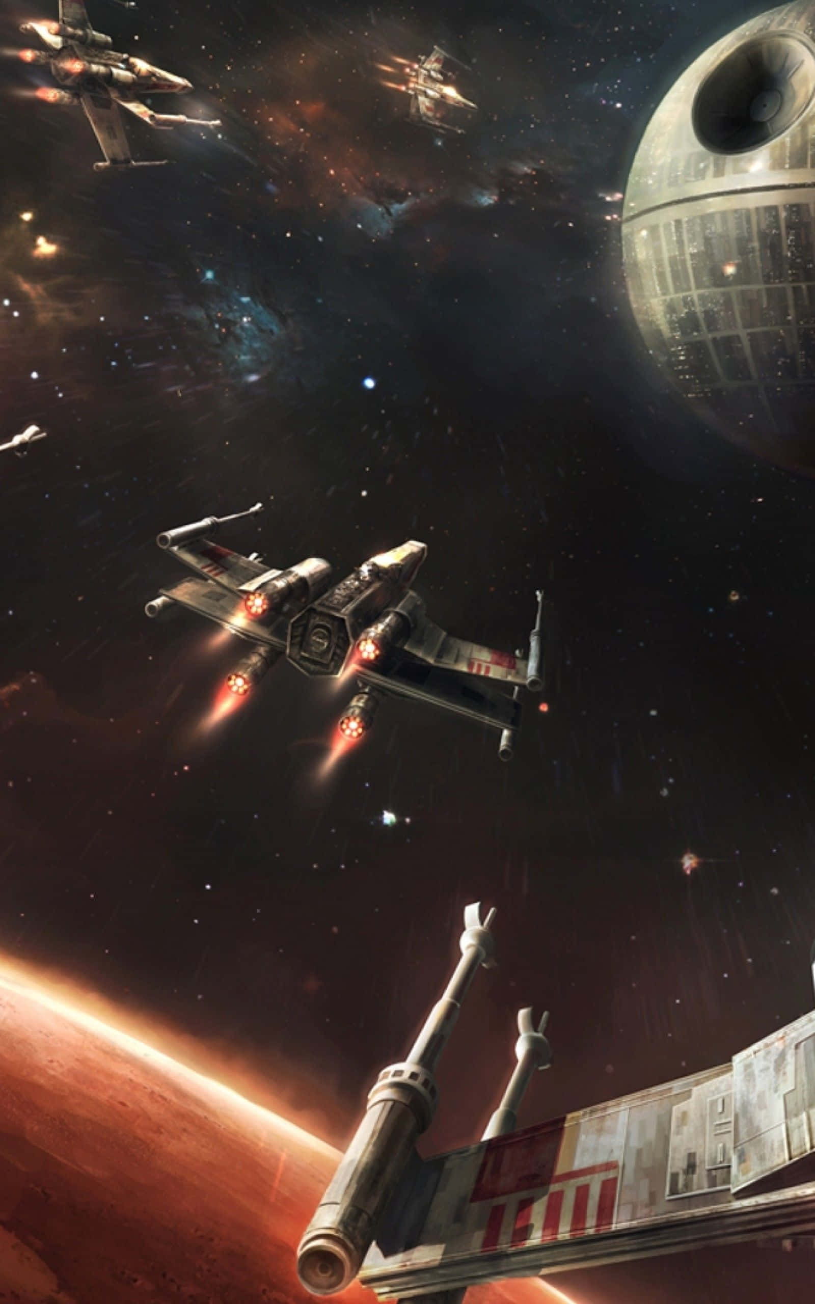 Kusimamia Sherehe na X-wing Fighter ya Kusisimua Picha ya Ukuta