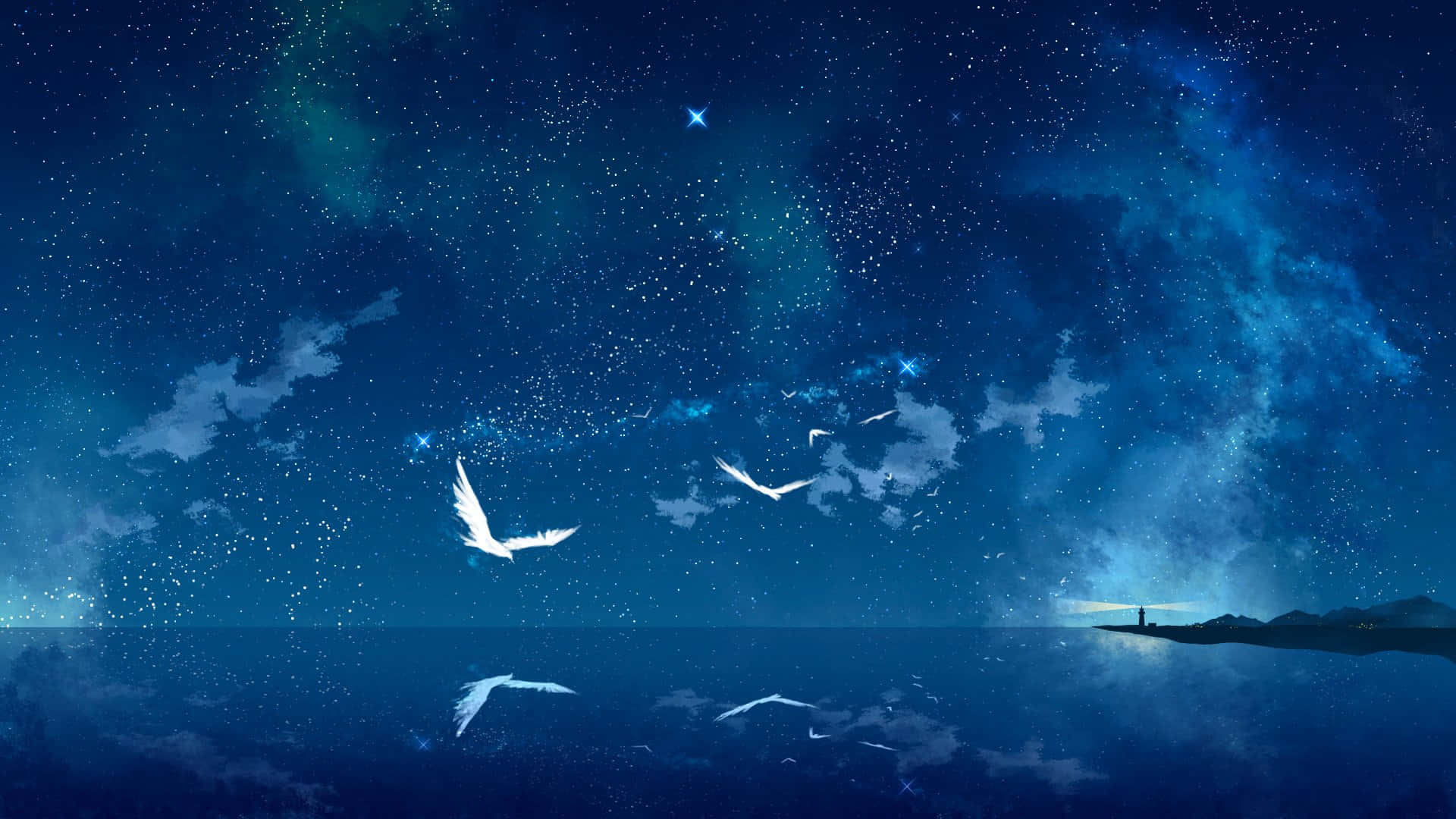 Kusoma uzuri wa kuvutia wa Anime Landscape Picha ya Ukuta