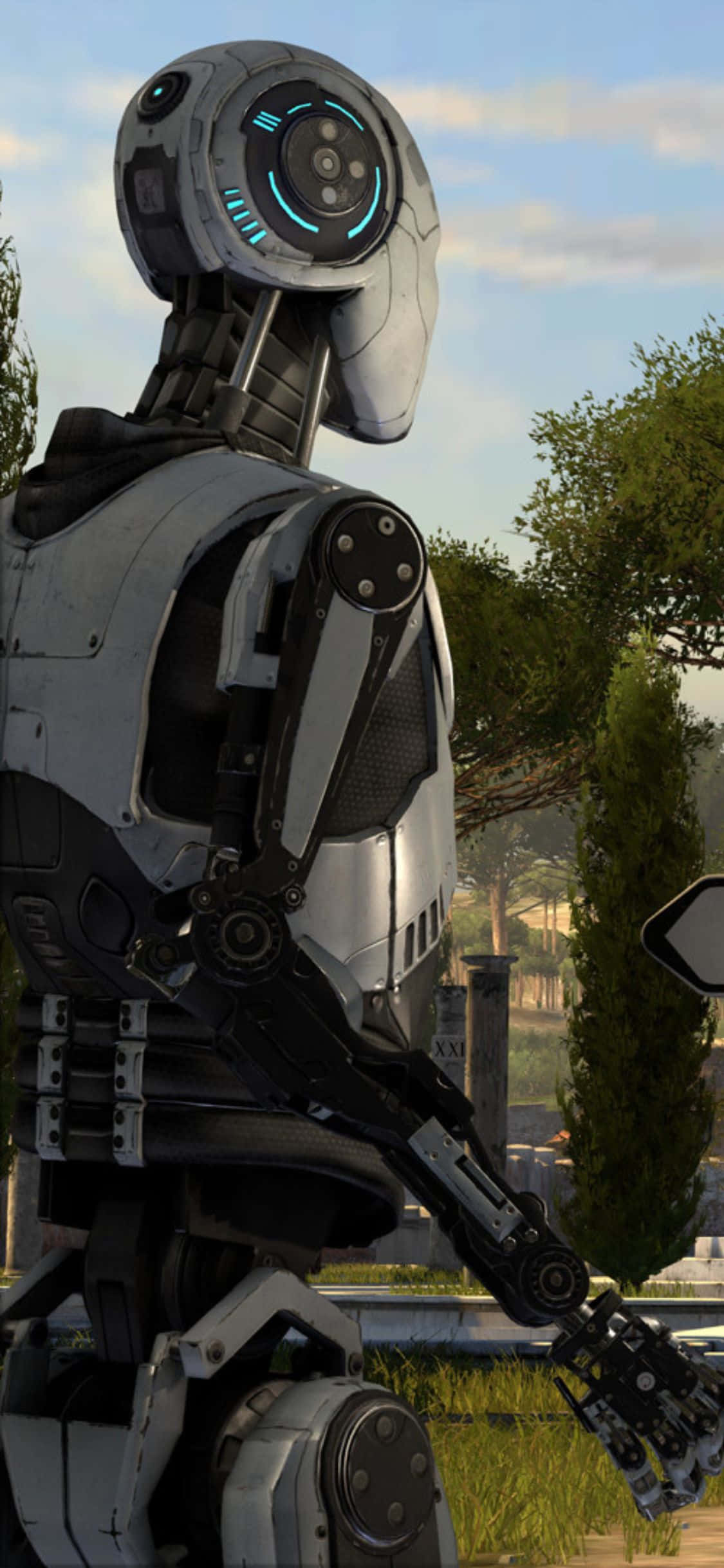 Kusuluhisha mafumbo na kuchochea ubongo wako na The Talos Principle kwenye iPhone X Picha ya Ukuta