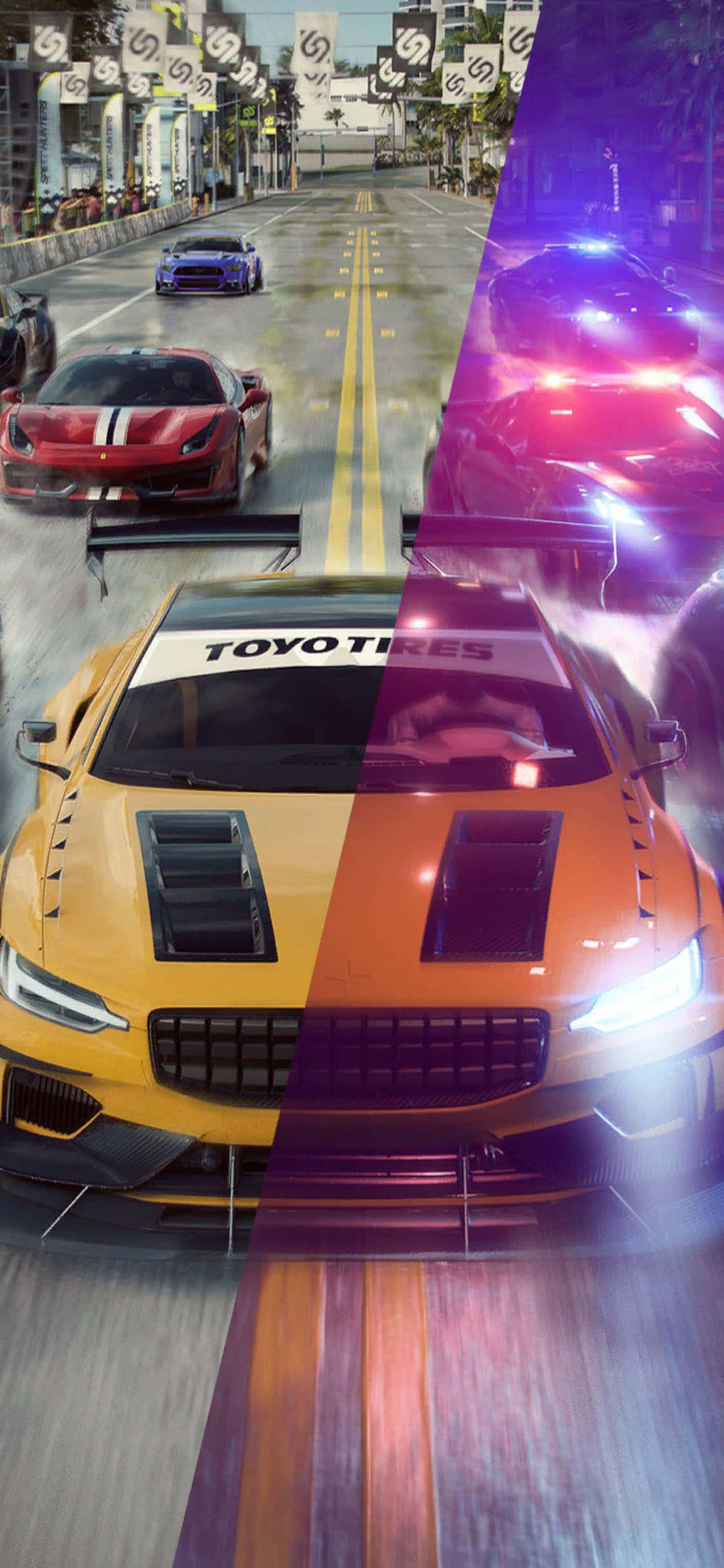 Kufungua Kasi ya Shetani - Pata Need for Speed Heat kwenye iPhone Xs yako Picha ya Ukuta