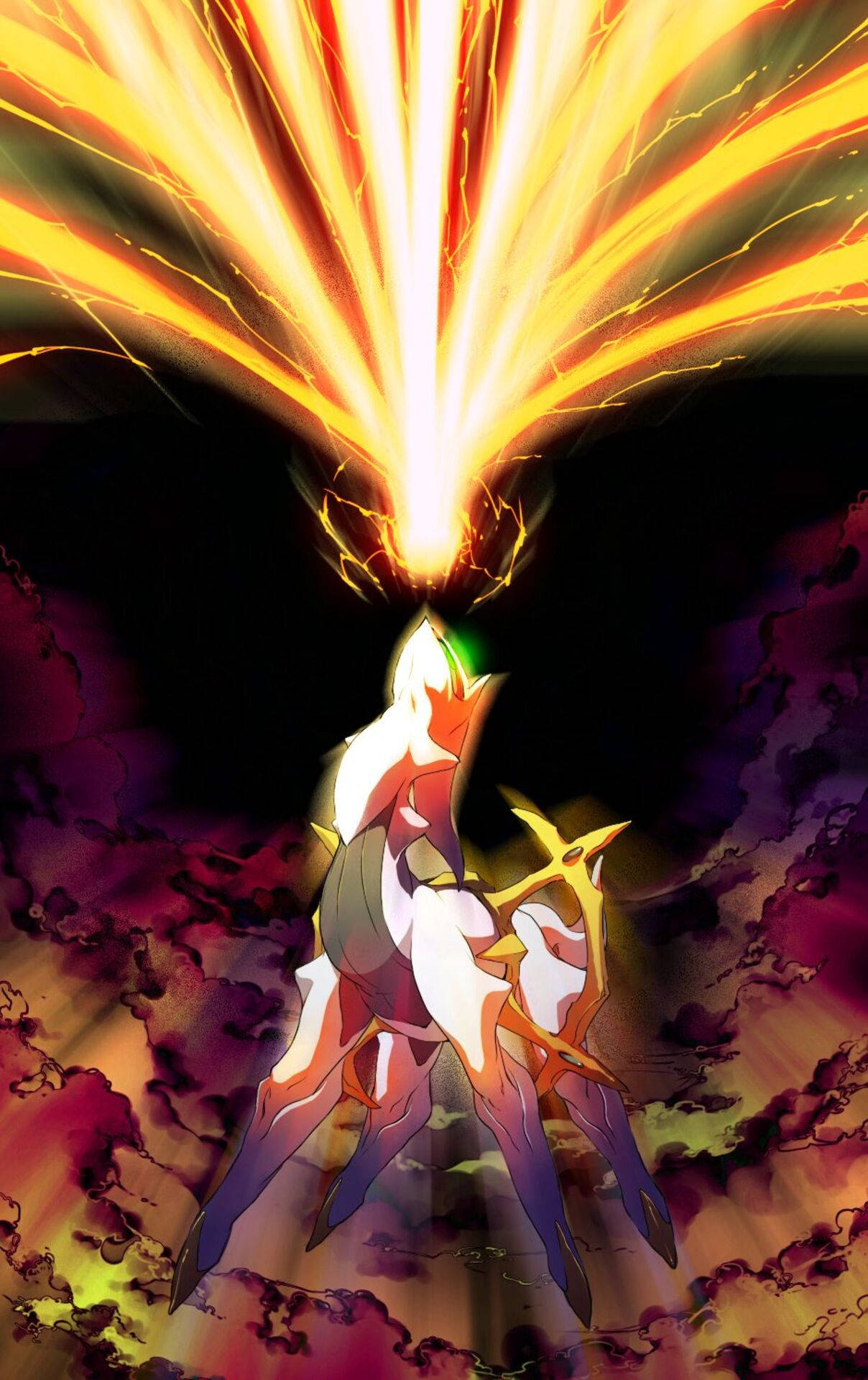 Kutoa Nguvu ya Arceus na Mwako wa Aina ya Moto Picha ya Ukuta