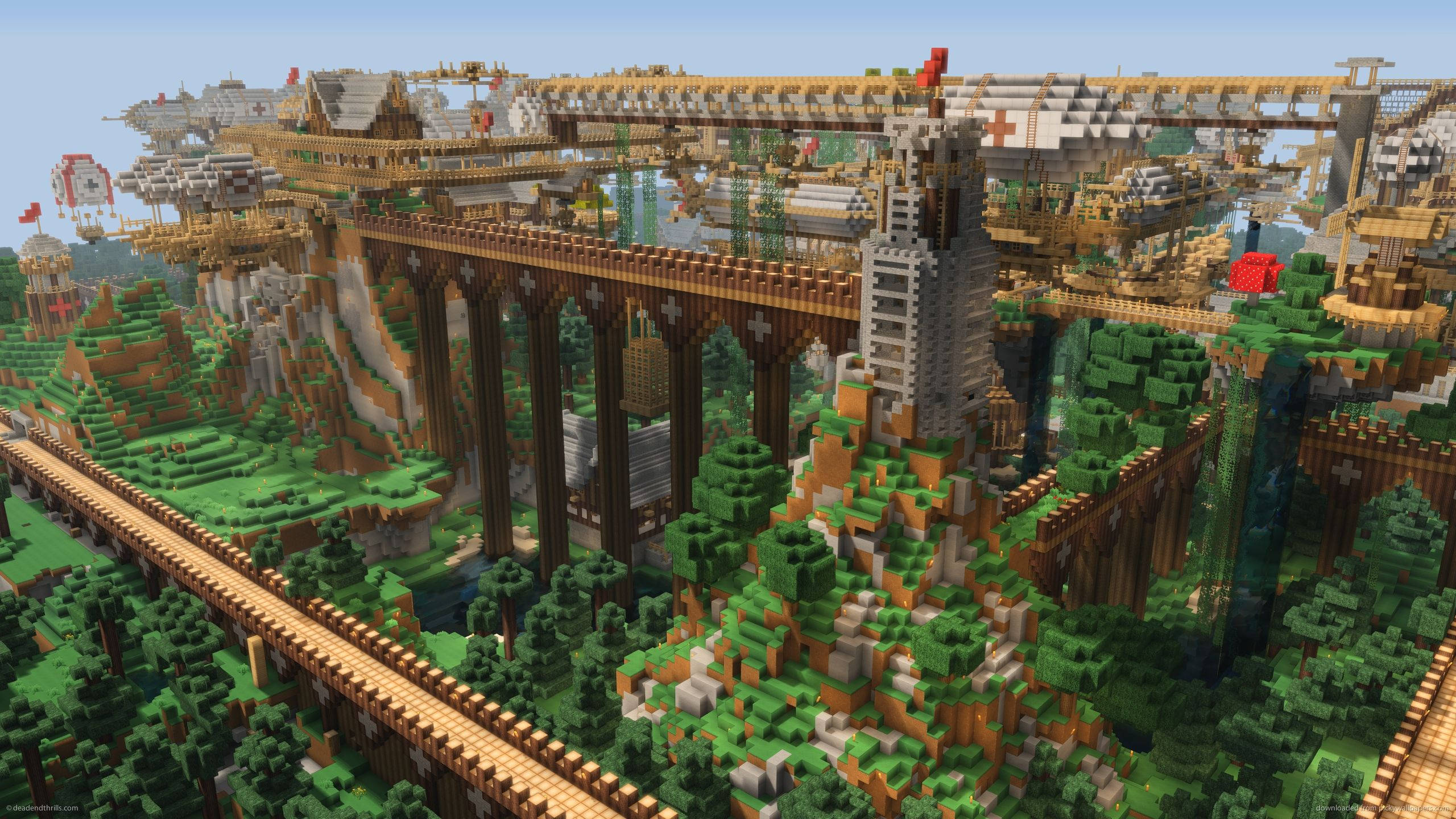 Kuunganisha Ulimwengu - Ukuta Mkuu wa Minecraft Picha ya Ukuta