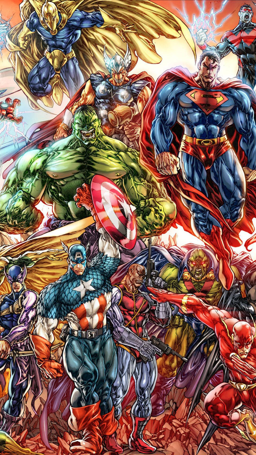 Kuwaunganisha Mashujaa wa Marvel Picha ya Ukuta