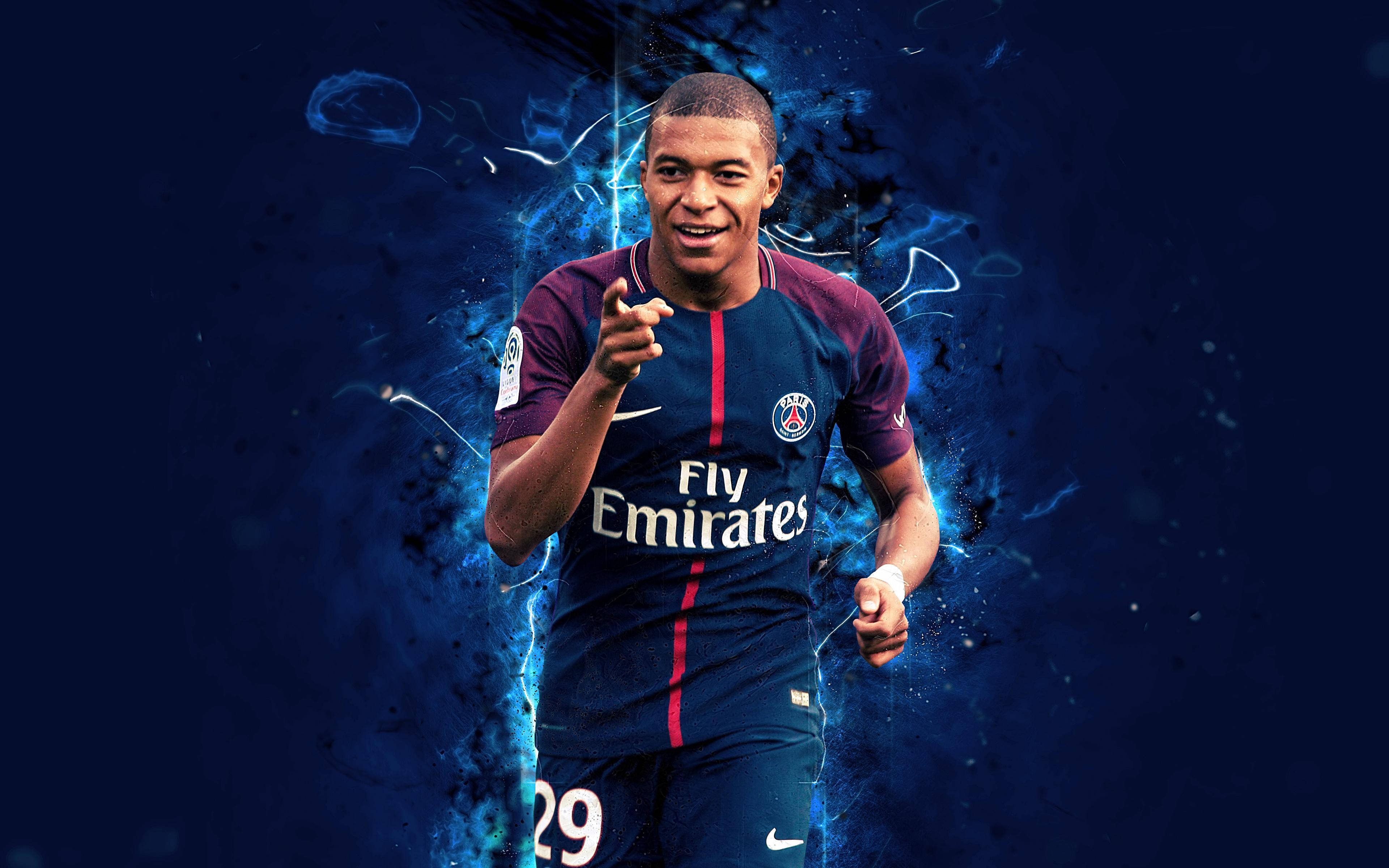 Kylian Mbappe 4K Bluu Aesthetic Picha ya Ukuta