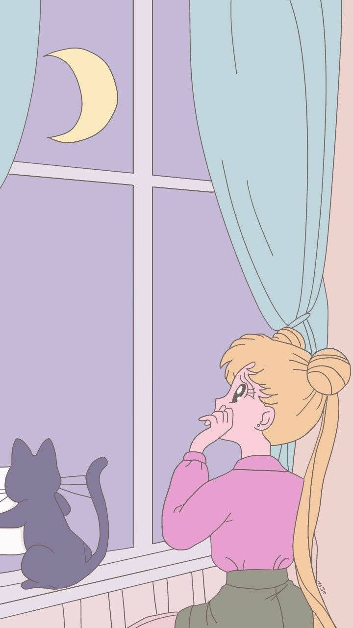 Laini Nzuri ya Sailor Moon Picha ya Ukuta