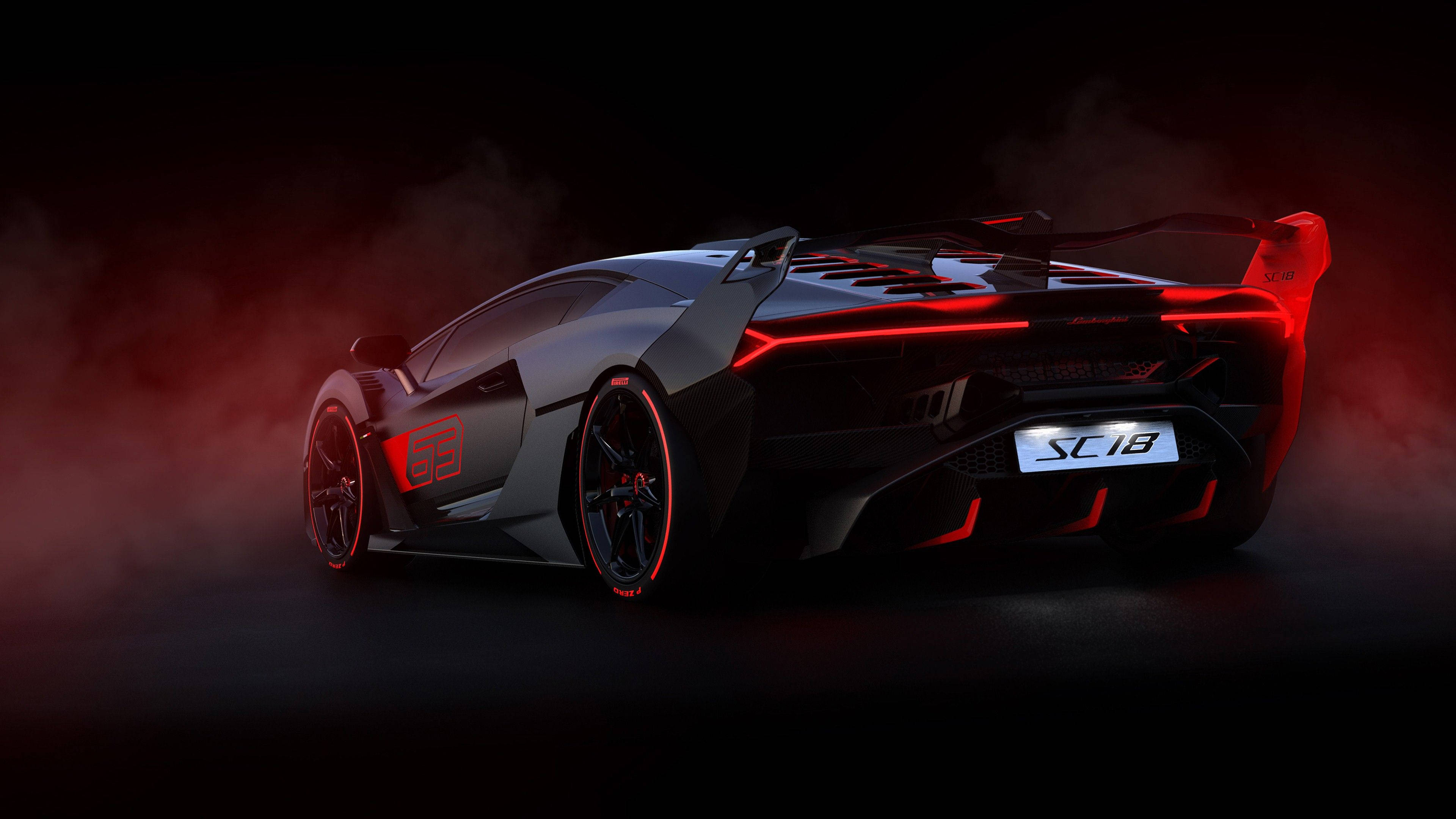 Lamborghini Aventador Nyekundu 4K ya Kupendeza Picha ya Ukuta