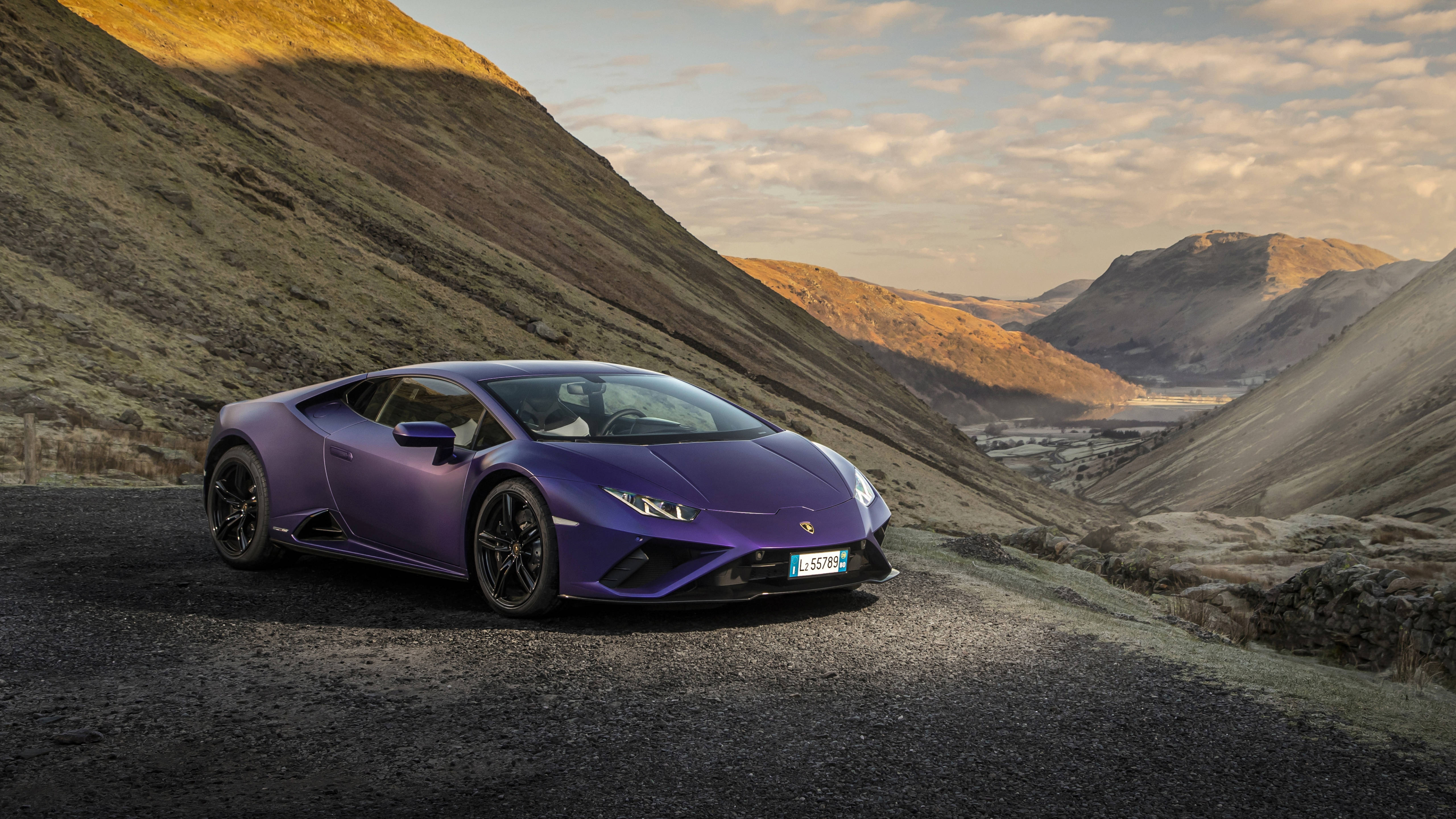Lamborghini Huracan Zambarau 4K Picha ya Gari kwa Laptop Picha ya Ukuta