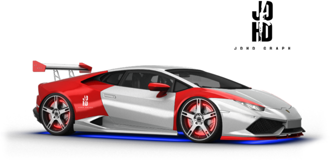 Lamborghini Huracan Toleo la Mashindano Nyekundu na Nyeupe Picha ya Ukuta