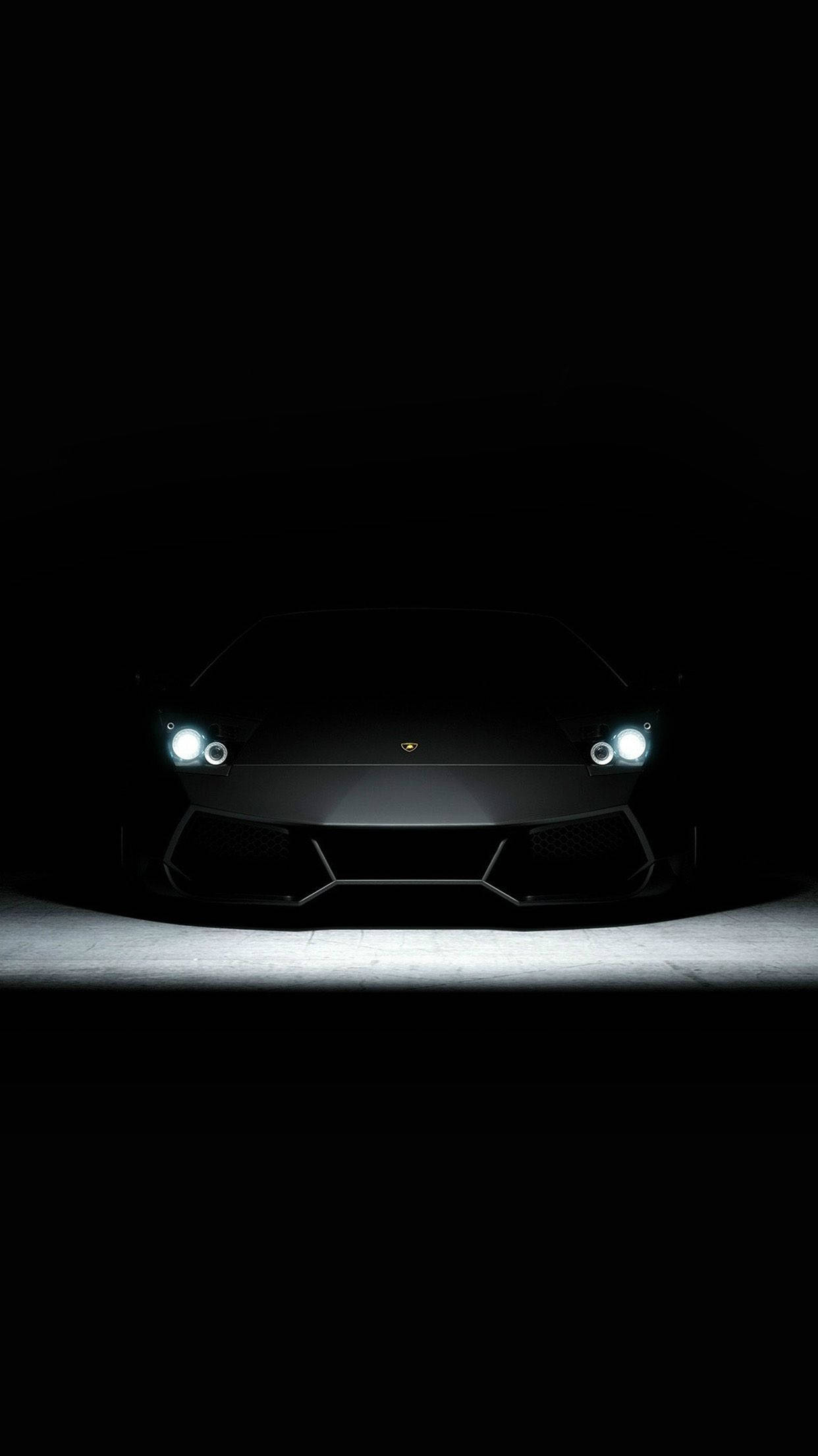 Lamborghini iPhone Musta Aesthetic Mwanga wa Mbele Mweupe Picha ya Ukuta