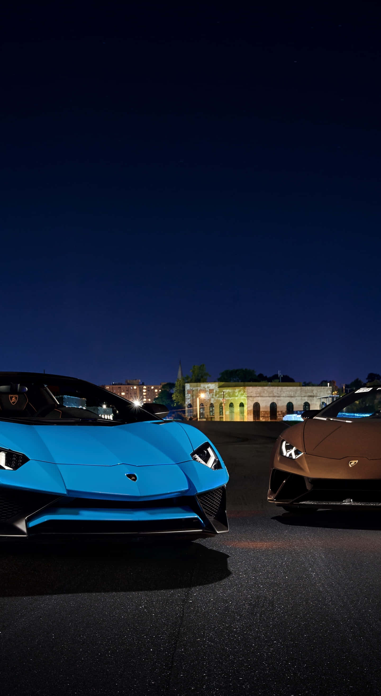 Lamborghini ya Kawaida ya Bluu ya iPhone Picha ya Ukuta