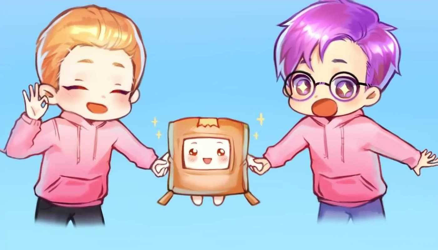 LankyBox Boxy Animated Adam Na Justin Picha ya Ukuta