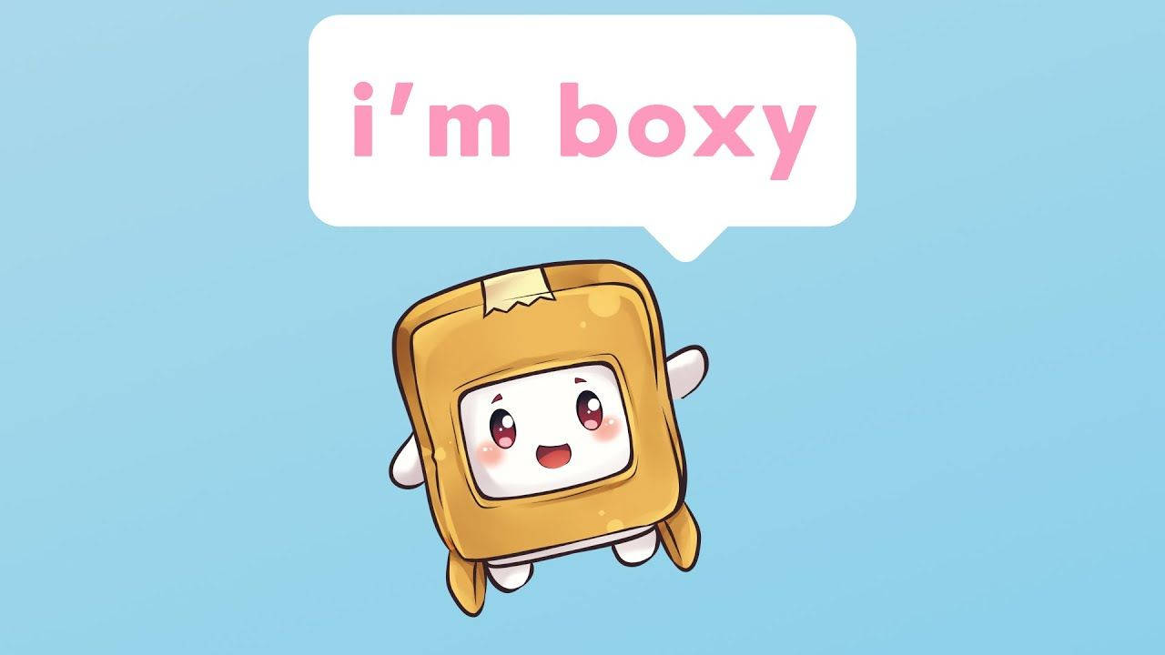 LankyBox Boxy Kwenye Mandhari ya Bluu Picha ya Ukuta