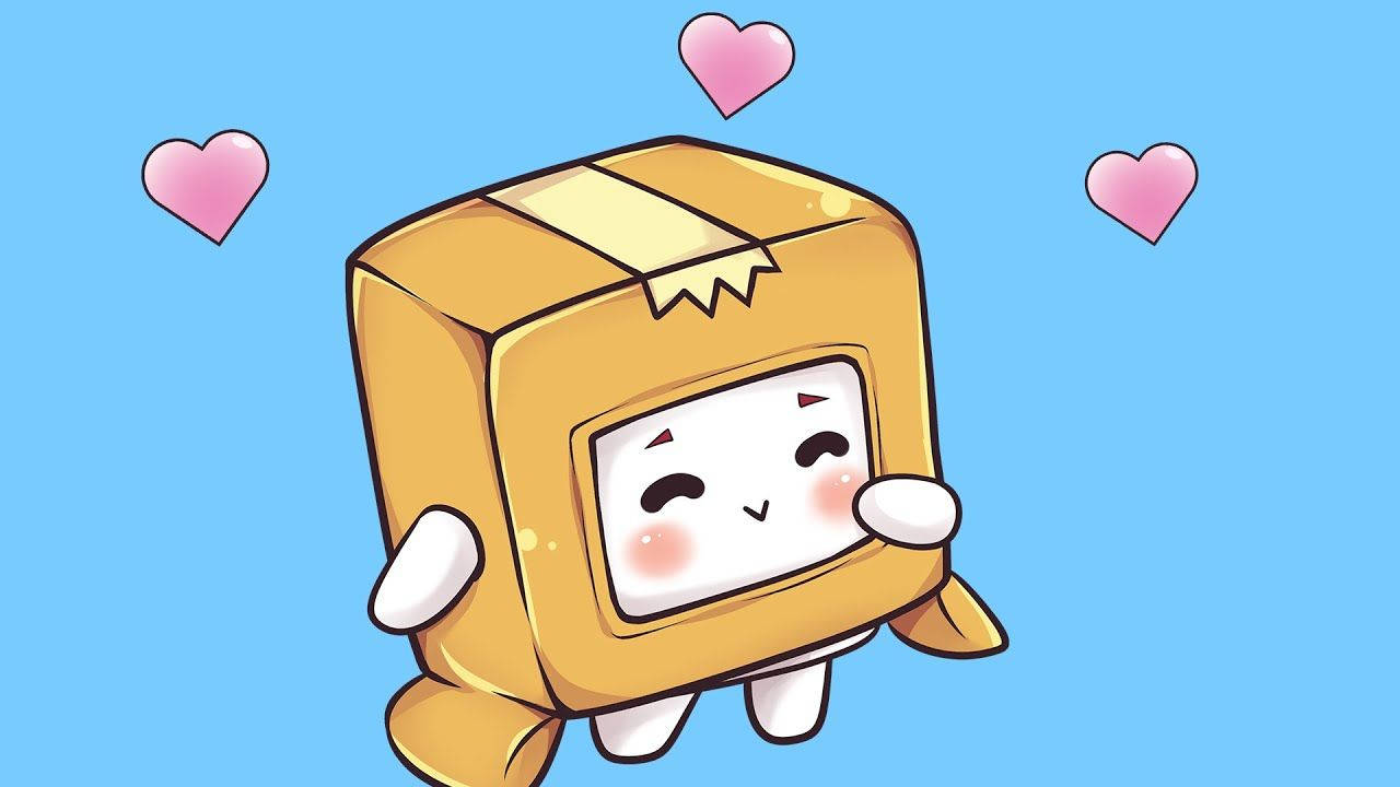 LankyBox Boxy Mzuri kwenye Mandhari ya Bluu Picha ya Ukuta