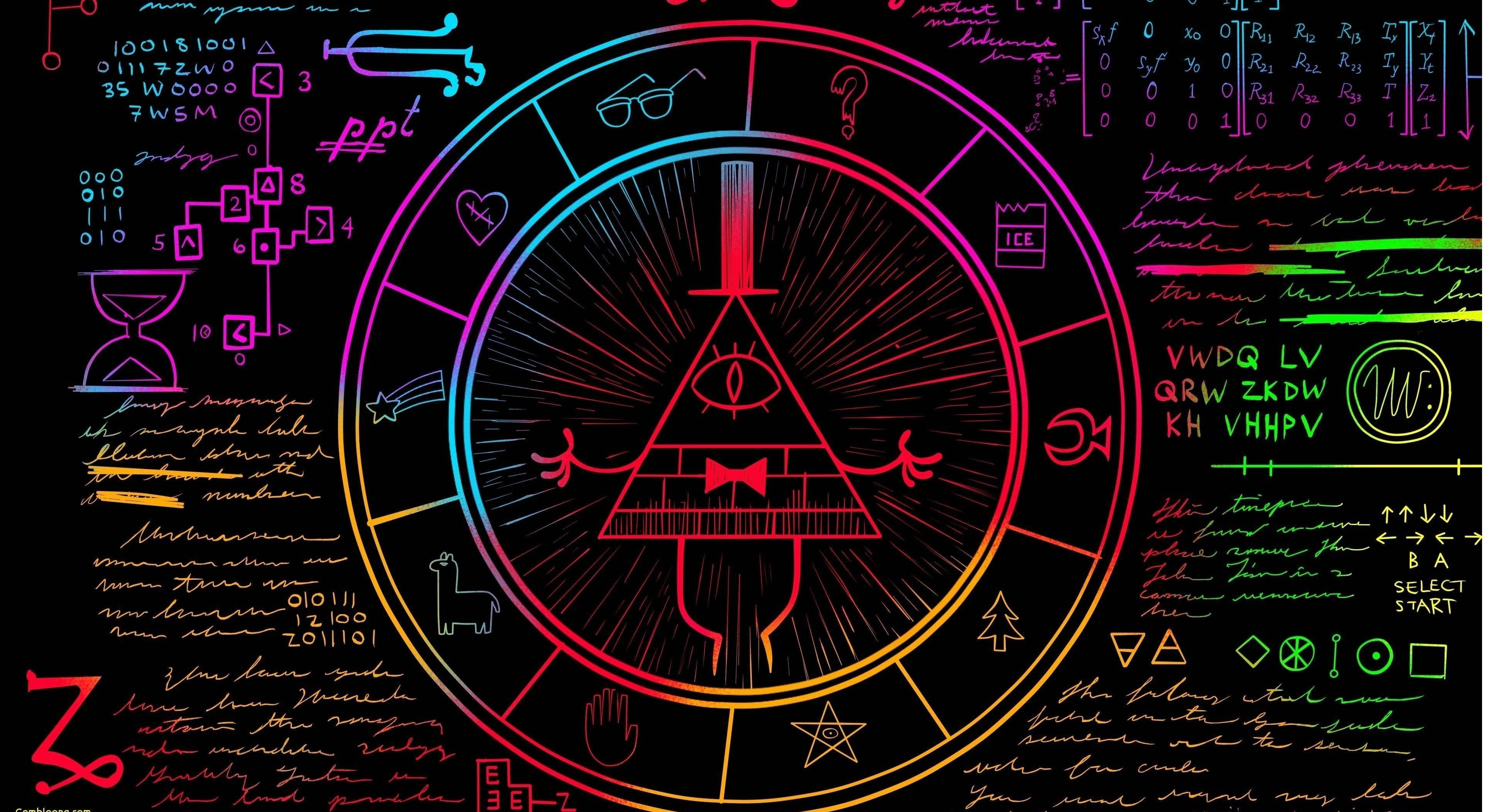 Laptop ya Bill Cipher ya Kisanii Picha ya Ukuta