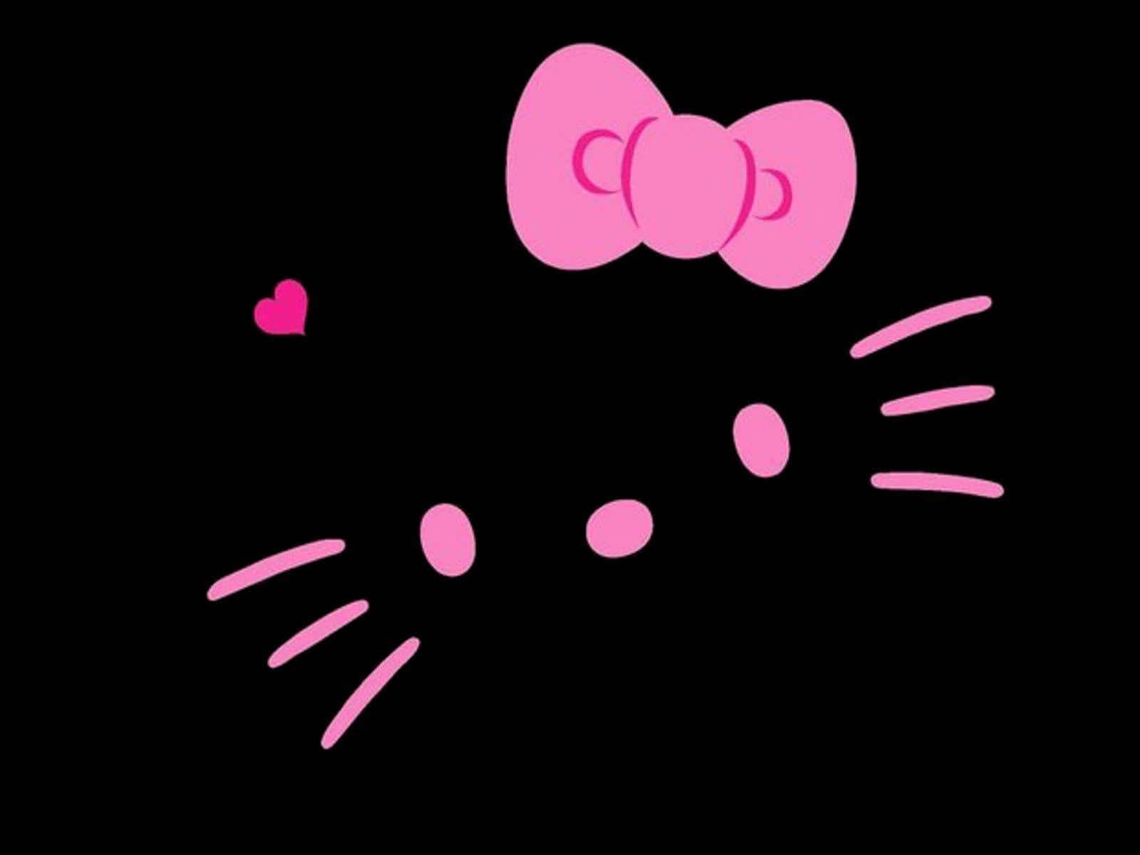 Laptop ya Kupendeza yenye Mandhari ya Hello Kitty Picha ya Ukuta