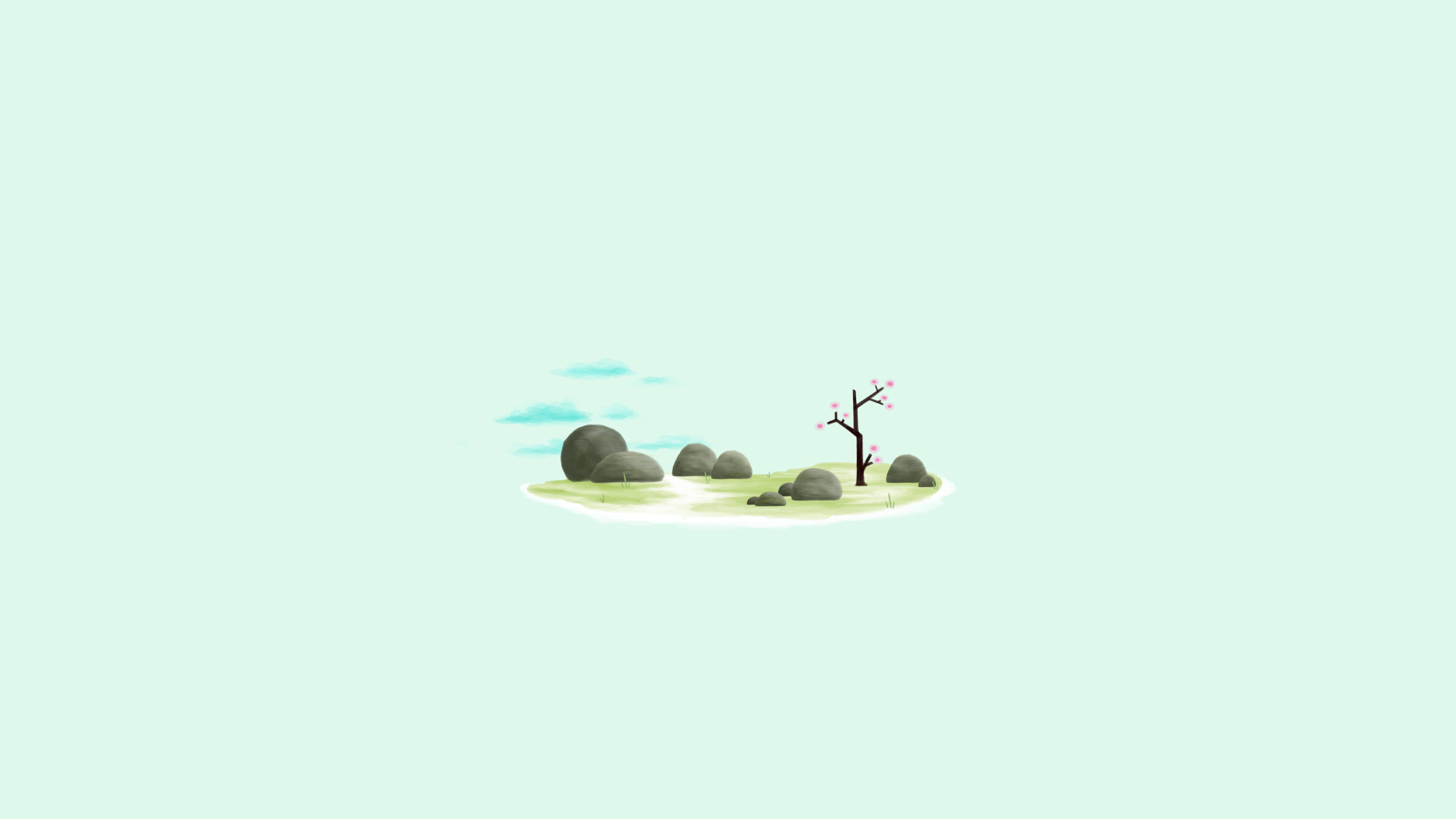 Laptop ya Urembo wa Cherry Blossom Minimalist Picha ya Ukuta