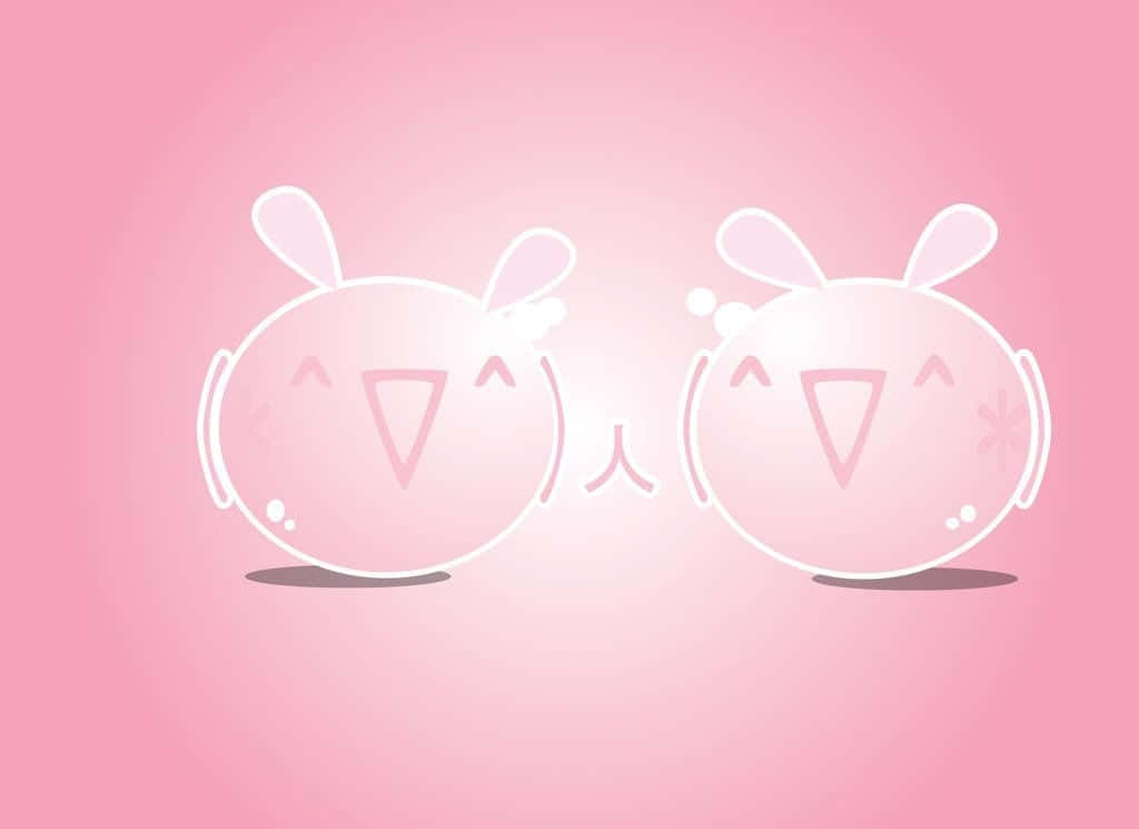 Latifu na Sare za Pink Kawaii Background Picha ya Ukuta