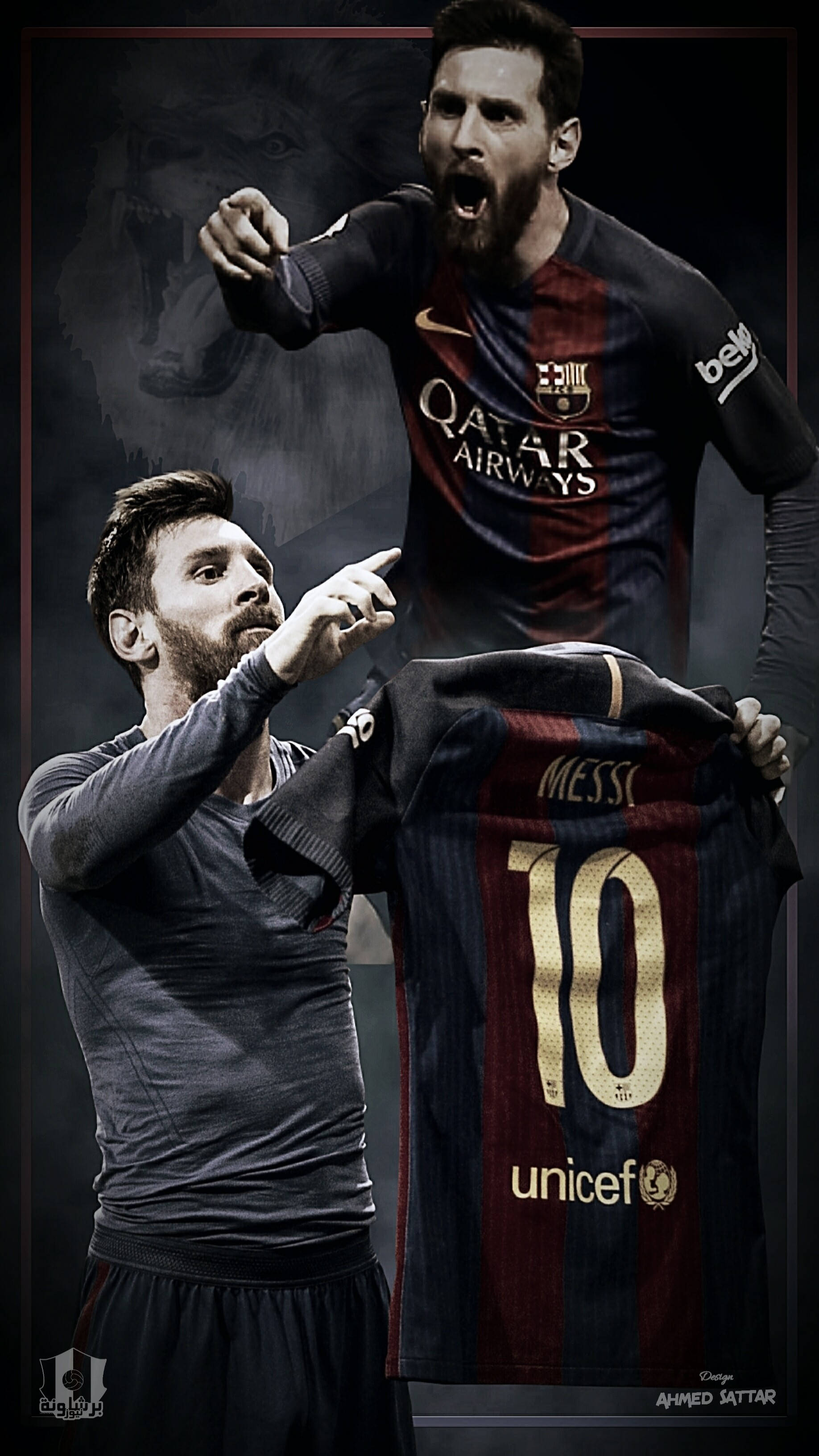 Leo Messi Mkuu Ananguruma kwa Msisimko Picha ya Ukuta
