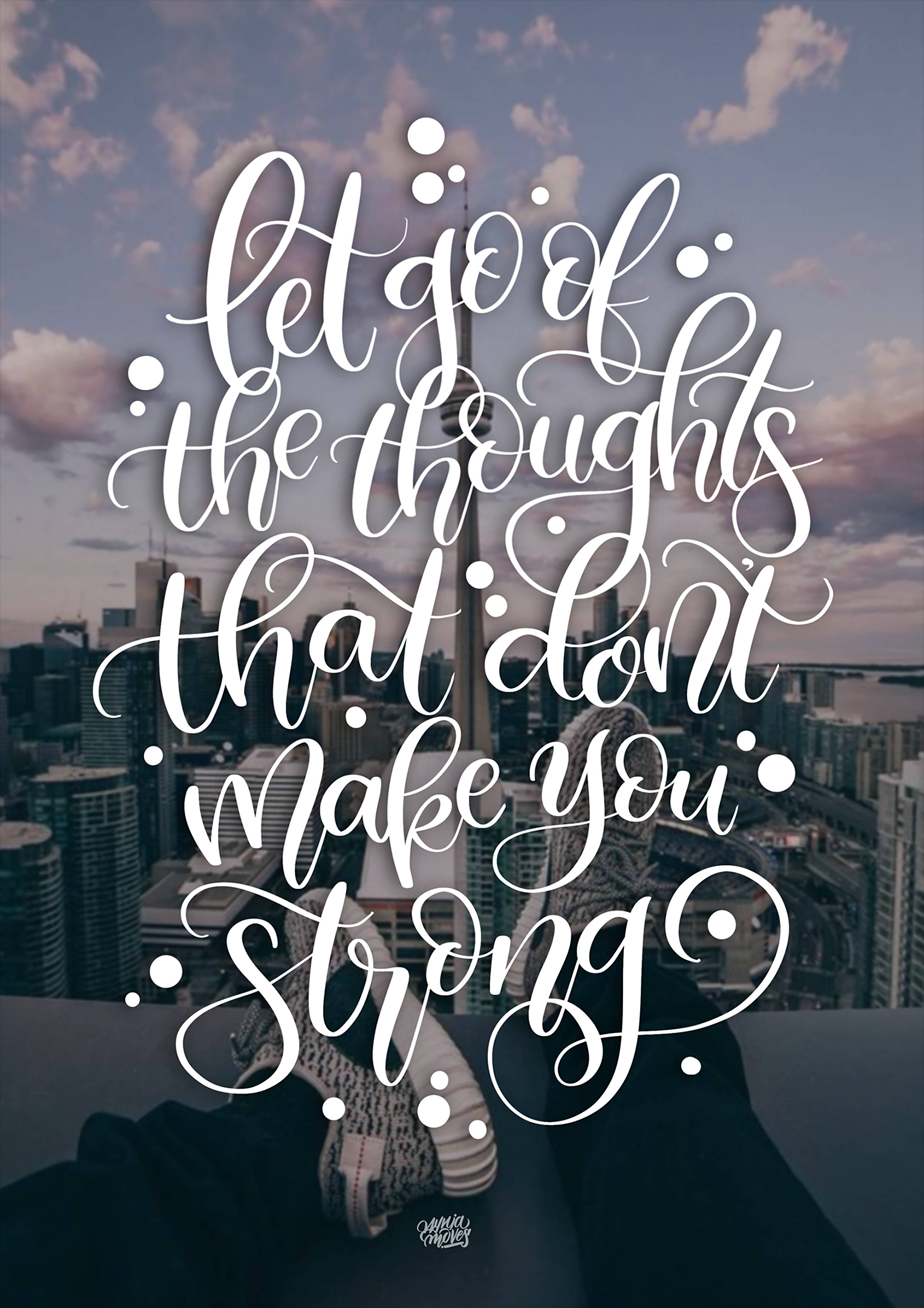 Letting Go Motivational Quote Lettering Picha ya Ukuta
