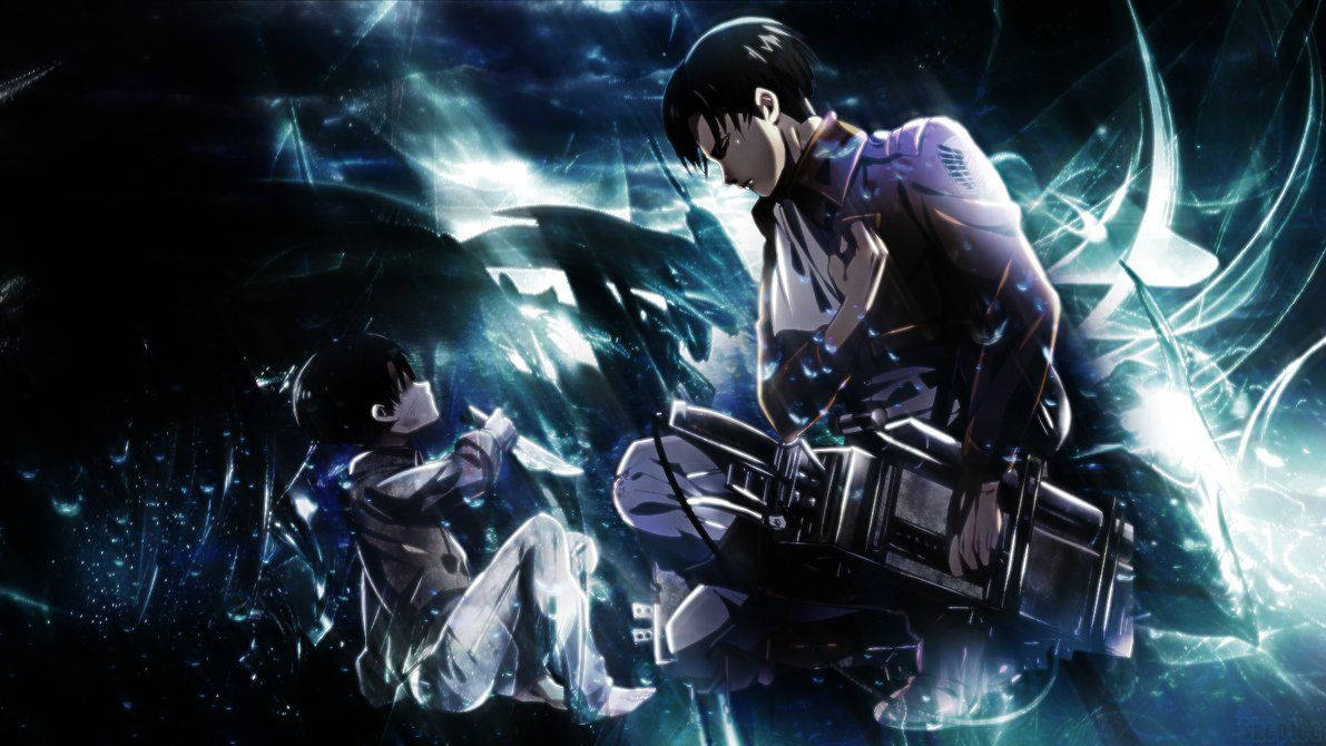 Levi Akiwa Amekaa Chini Akiwa Tayari Kwa Vita katika Attack on Titan Picha ya Ukuta