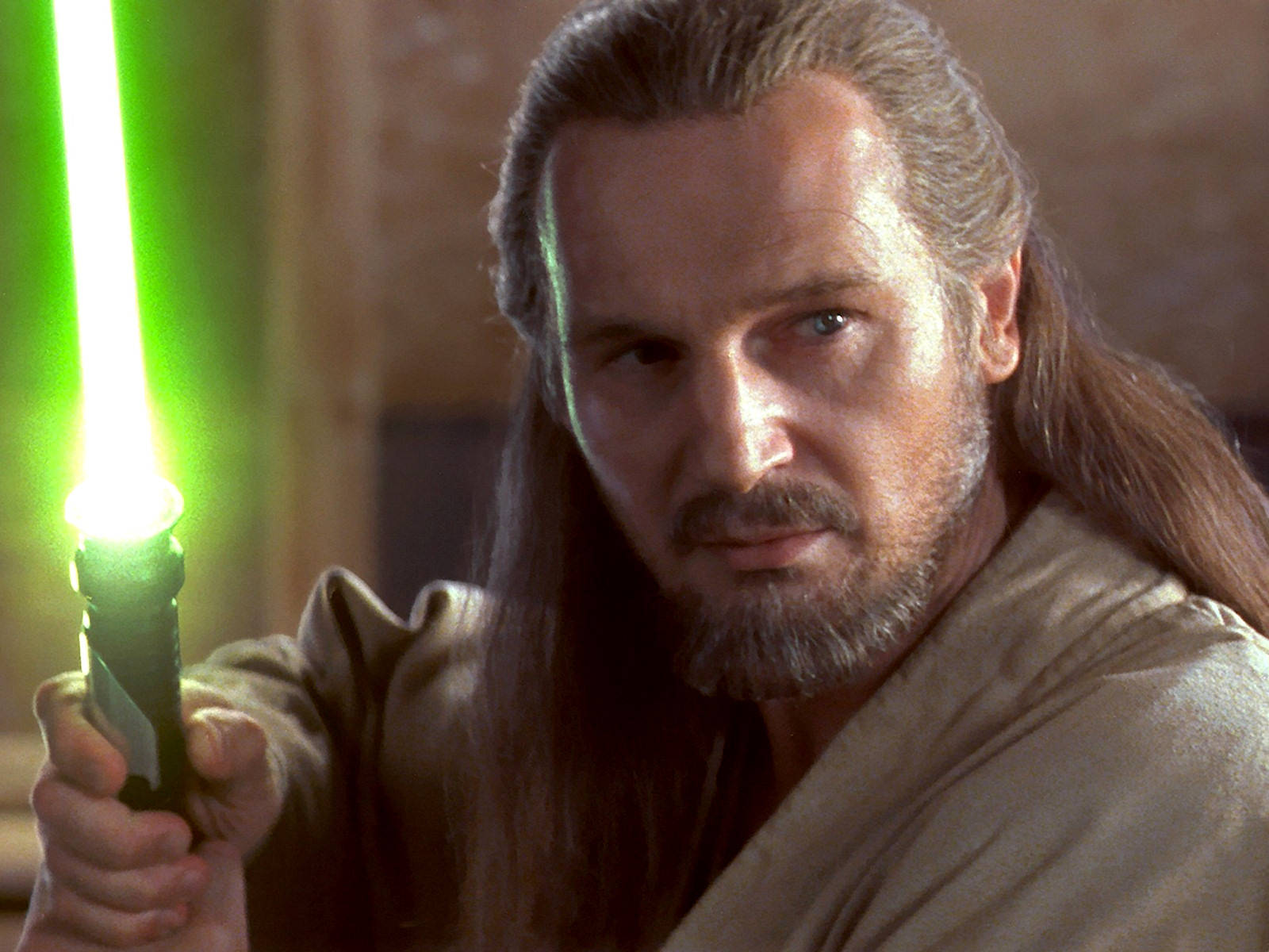 Liam Neeson Qui-Gon Jinn Star Wars Upanga wa Mwanga Picha ya Ukuta