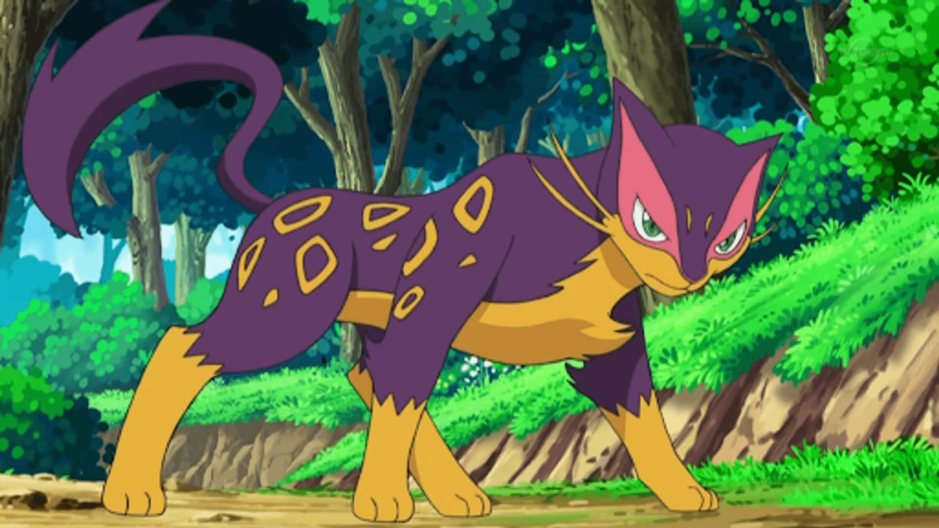 Liepard Mwenye Ushongo Katika Anime Picha ya Ukuta