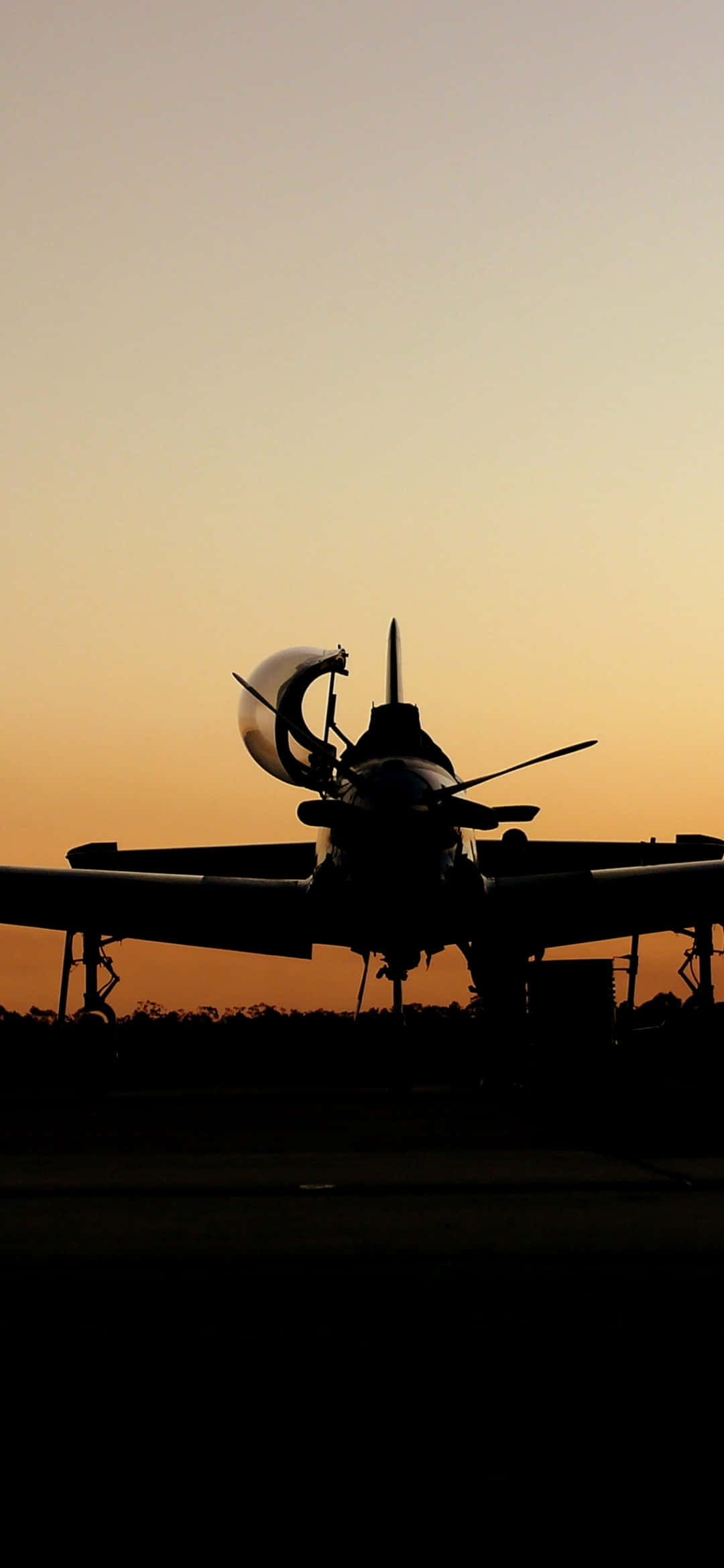 Light Aircraft Silhouette Android Plane Background Picha ya Ukuta