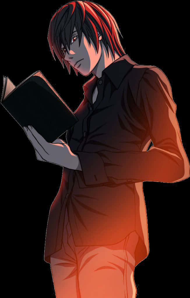 Light Yagami Akiwa na Death Note Picha ya Ukuta