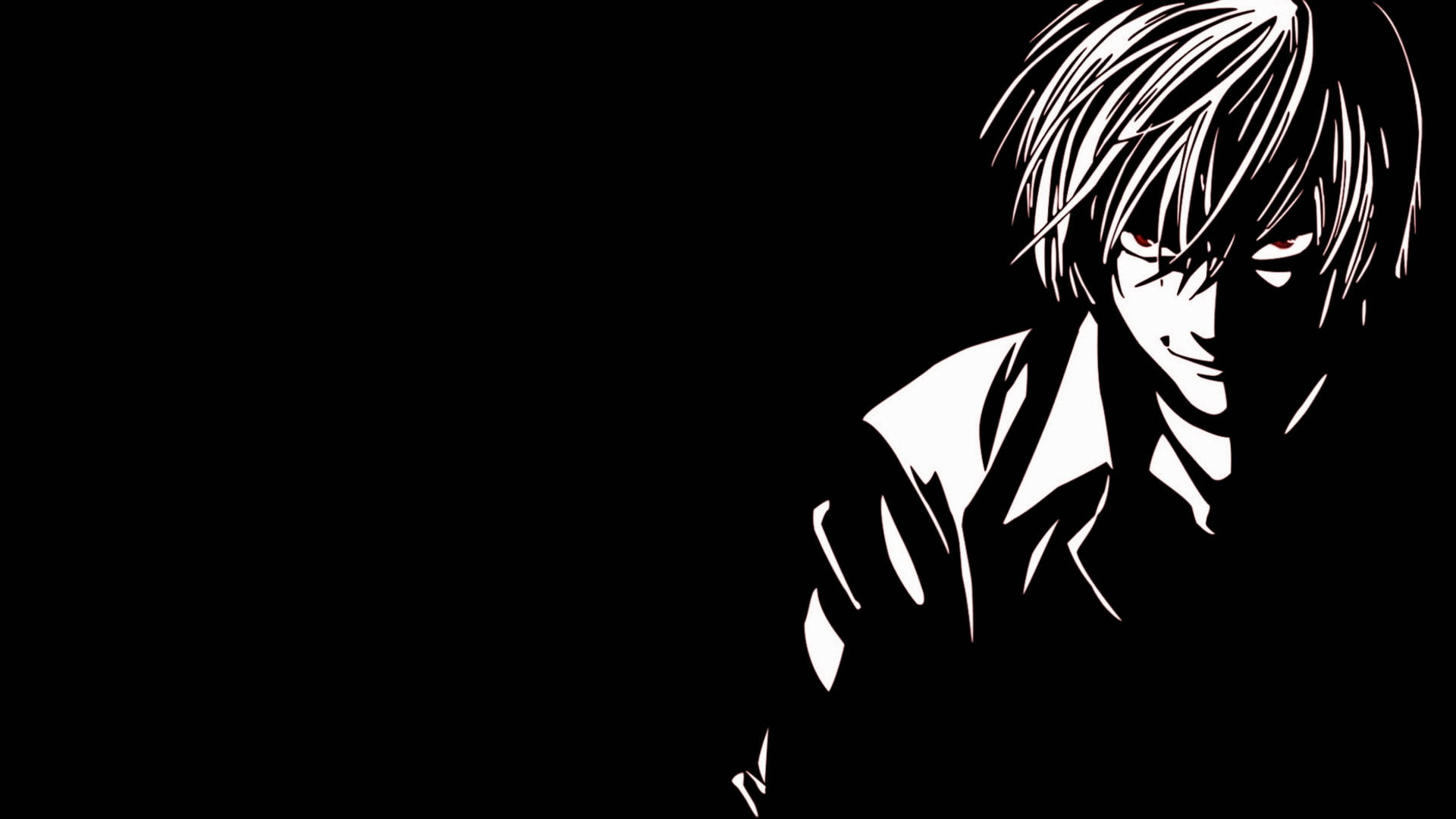 Light Yagami Mandwea Meusi ya Anime kwa Kompyuta Picha ya Ukuta