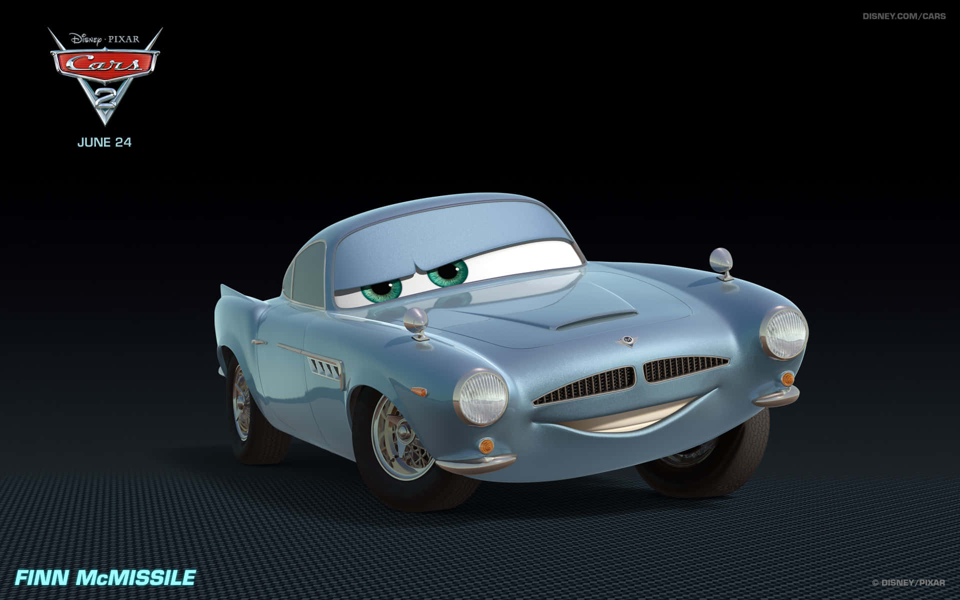 Lightning McQueen anakimbia mbio dhidi ya Francesco Bernoulli katika Cars 2 Picha ya Ukuta