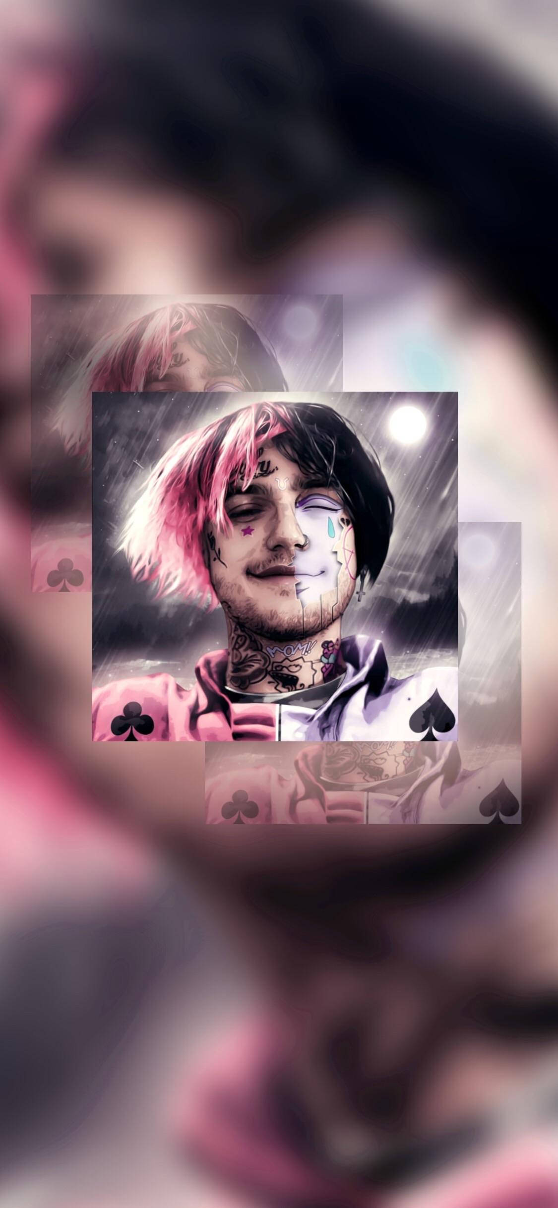 "Lil Peep aliyemwishia anamwona uzuri wake wa ndani." Picha ya Ukuta