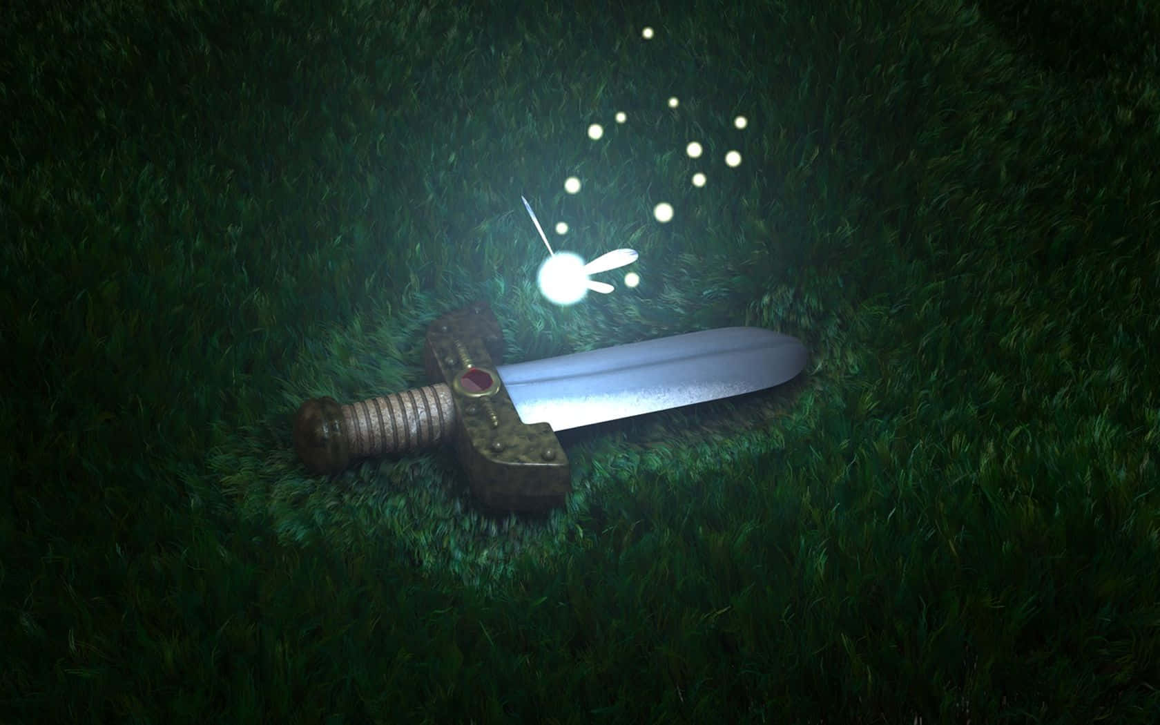 Link na Triforce ya hadithi kutoka Legend of Zelda Picha ya Ukuta