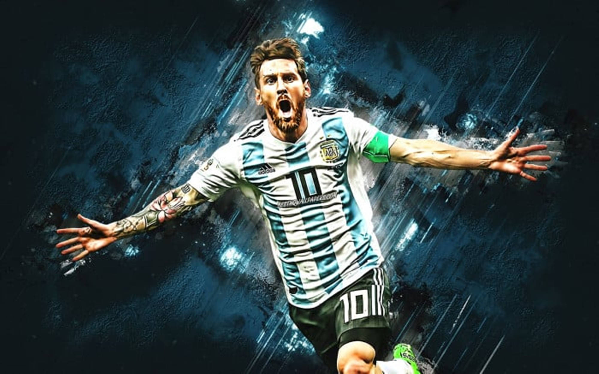 Lionel Messi Argentina Mandhari ya Bluu Picha ya Ukuta