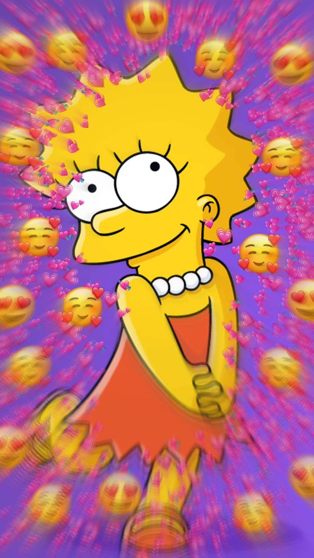Lisa Simpson Katika Hali ya Mapenzi Aesthetic Picha ya Ukuta