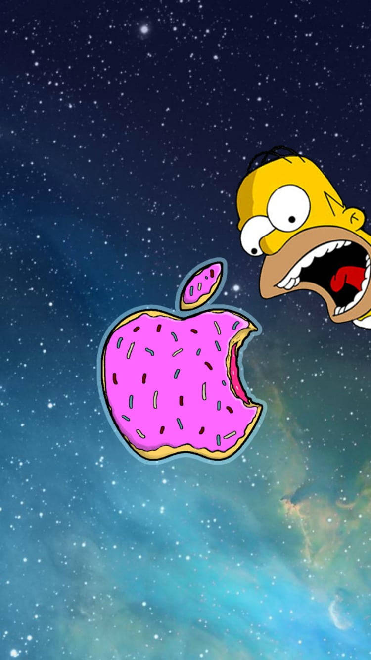 Logo ya Apple ya Donati ya Pinki ya iPhone Picha ya Ukuta