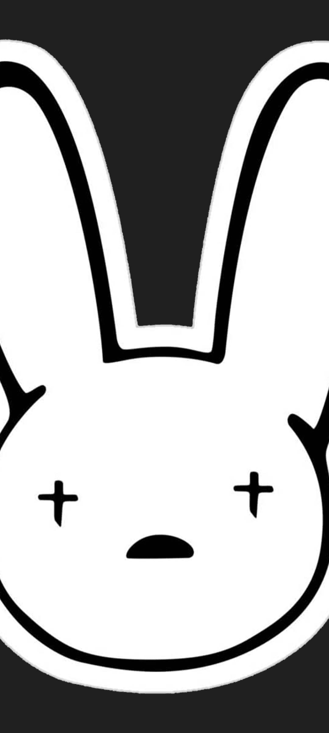 Logo ya Bad Bunny ya Nyeusi na Nyeupe Picha ya Ukuta