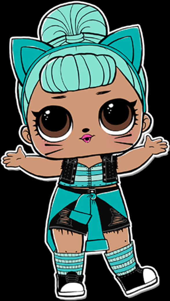 Lol Doll ya Upinde wa Turquoise Picha ya Ukuta