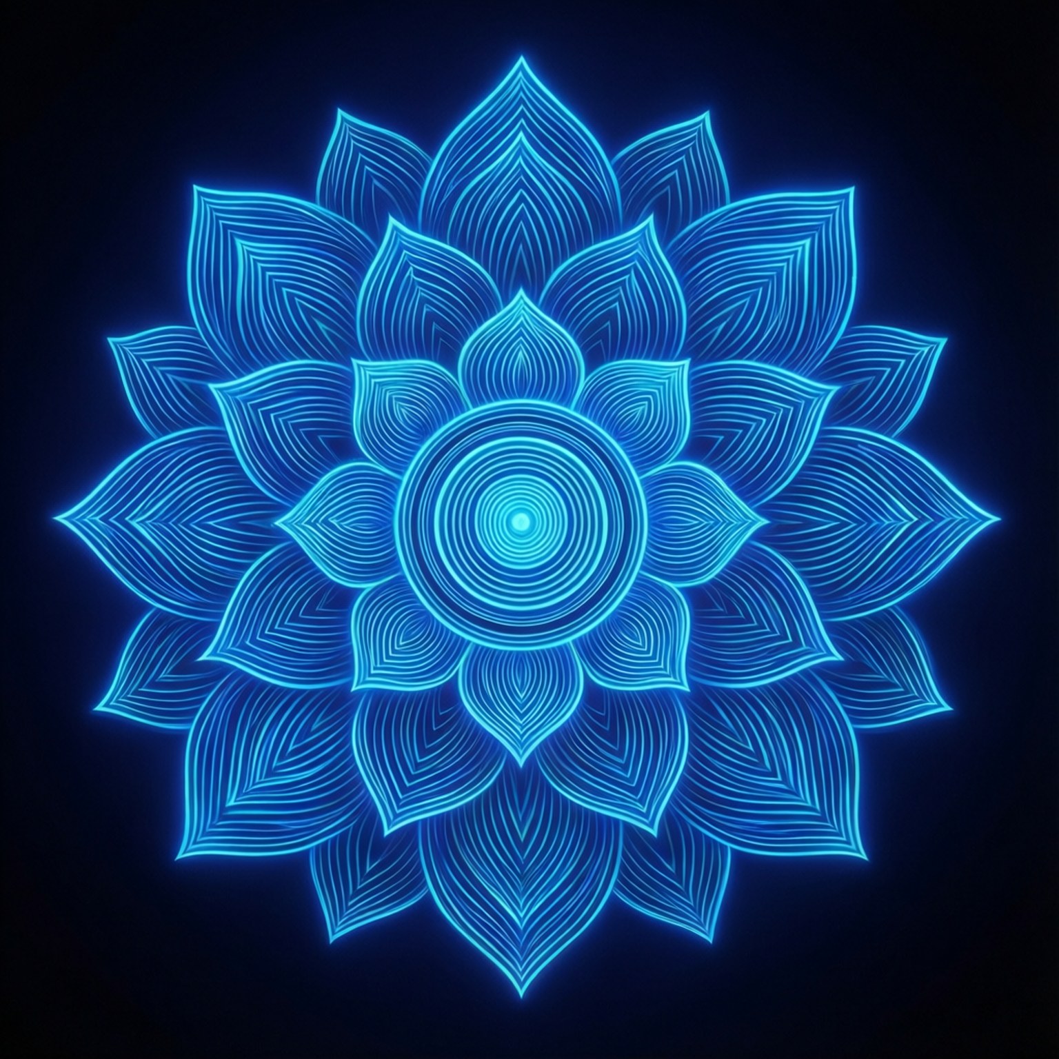 Lotus Bluu ya Neon Picha ya Ukuta