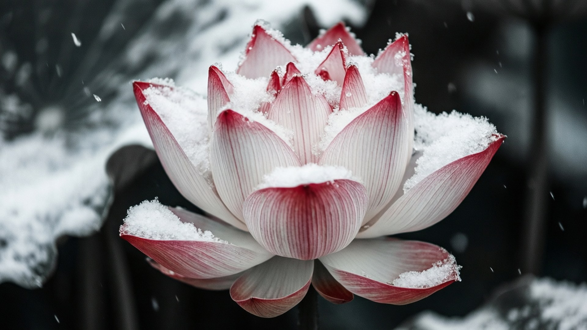 Lotus Theluji Picha ya Ukuta