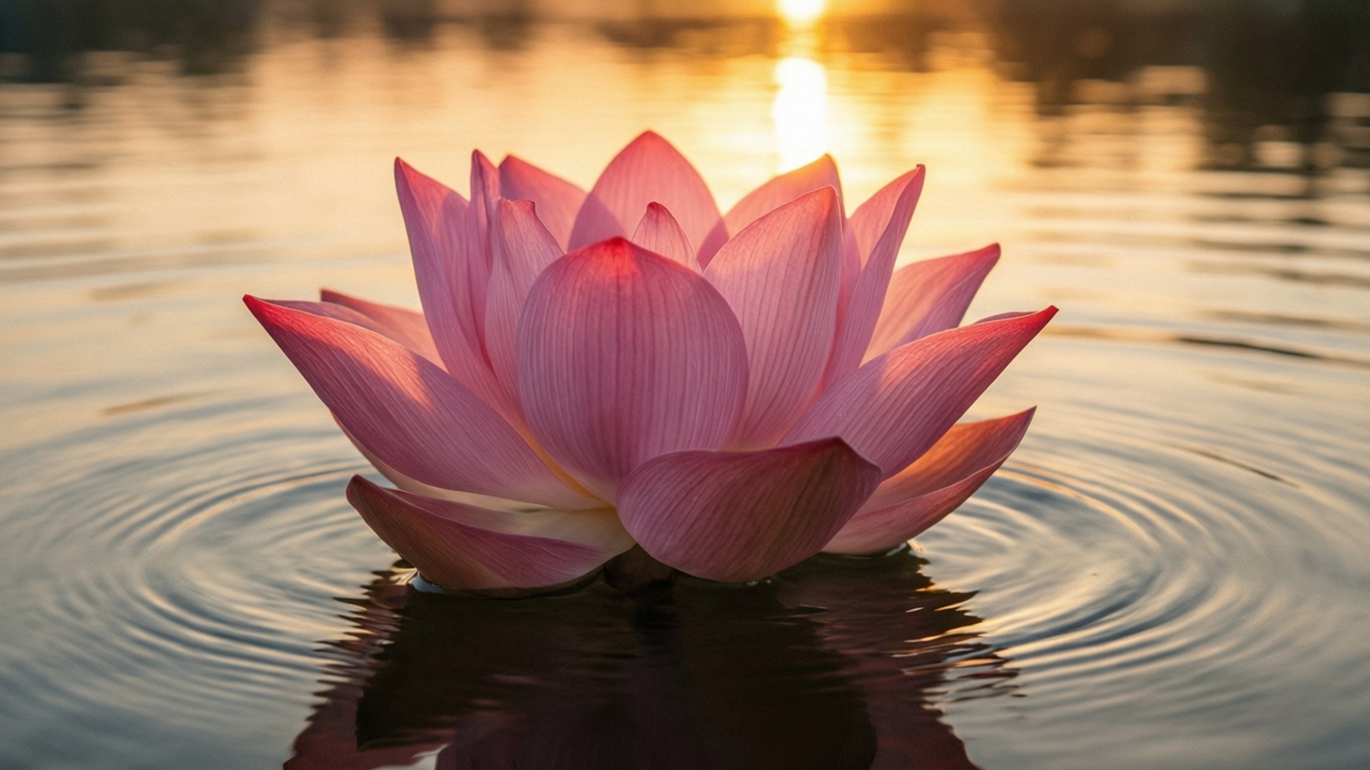 Lotus ya Saa ya Dhahabu Picha ya Ukuta