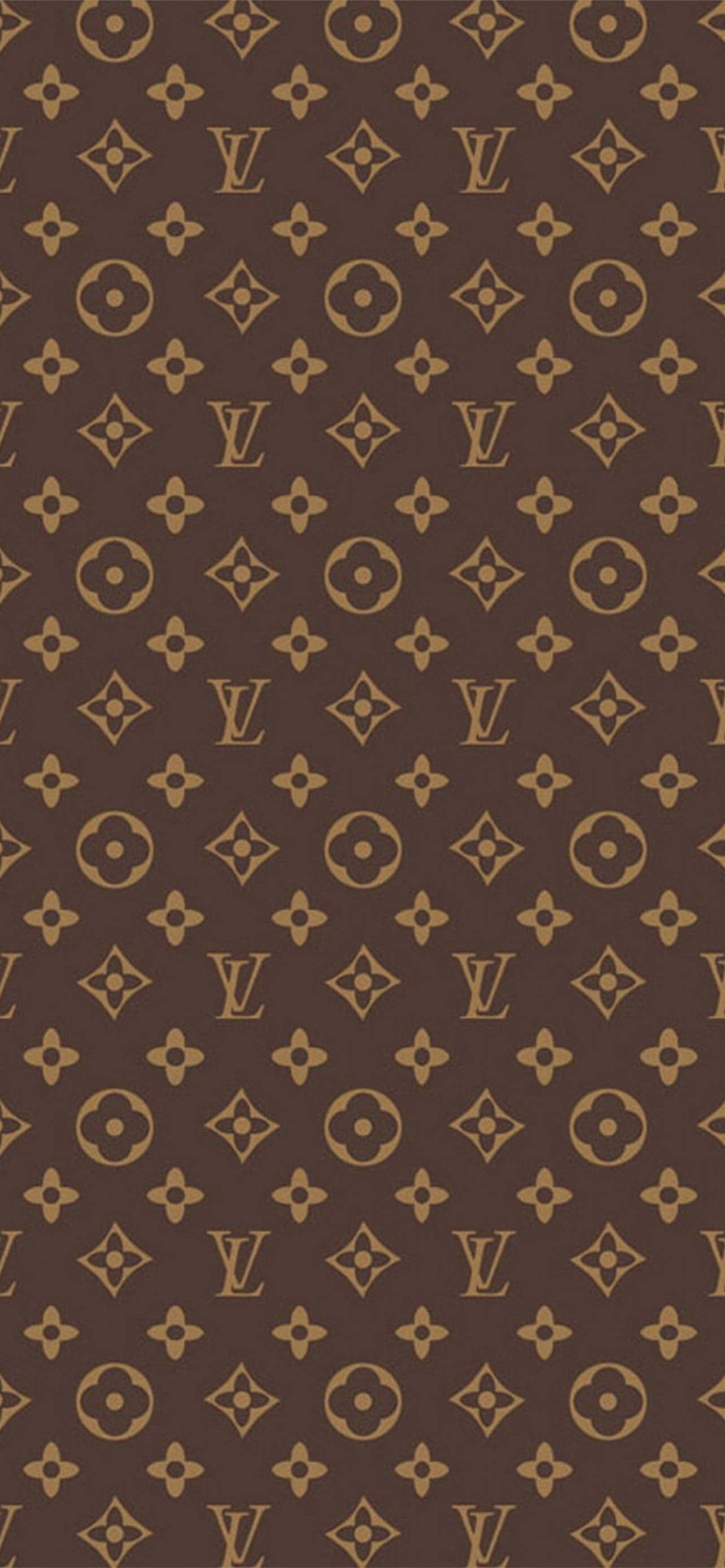 louis vuitton monogram pattern in brown and gold Picha ya Ukuta
