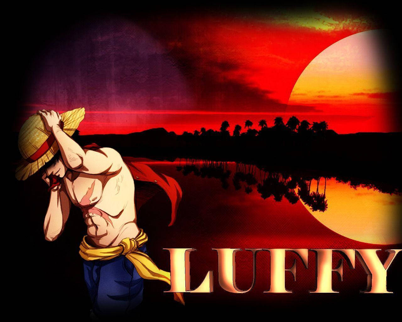 Luffy Bango la Anga Jekundu Picha ya Ukuta