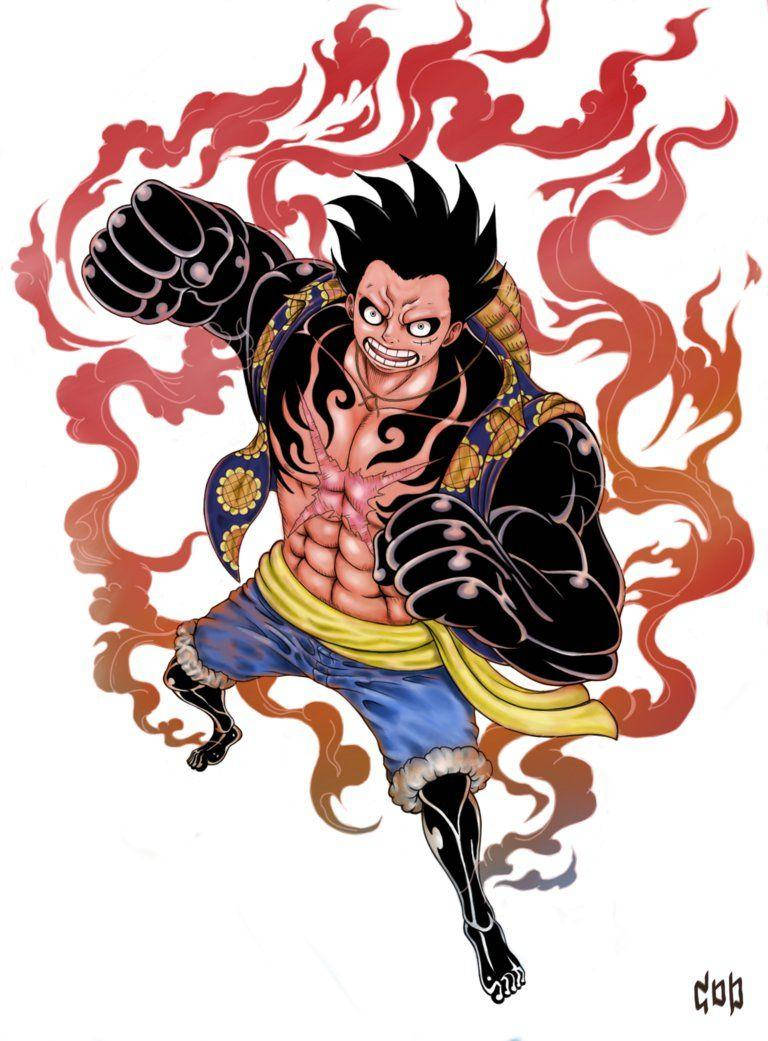 Luffy Gear 4 Jisim la Moto Picha ya Ukuta