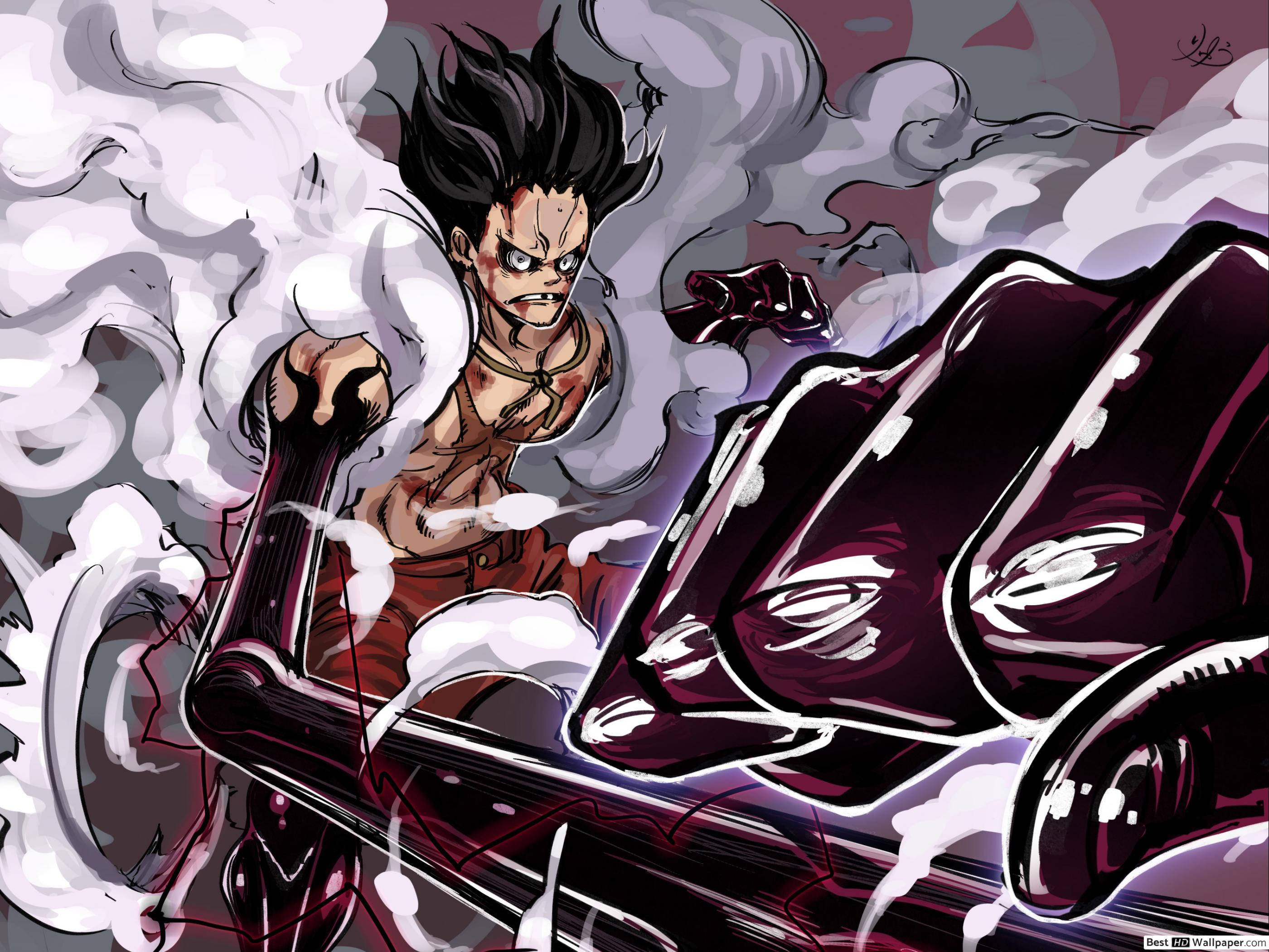 Luffy Gear 4 Umeme Picha ya Ukuta