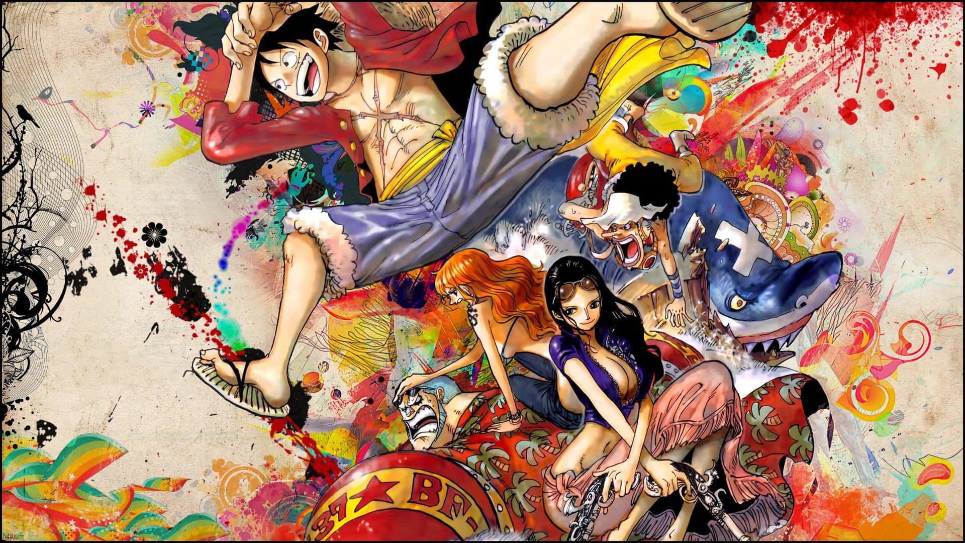 Luffy, Moyo wa Maharamia wa Strawhat Picha ya Ukuta